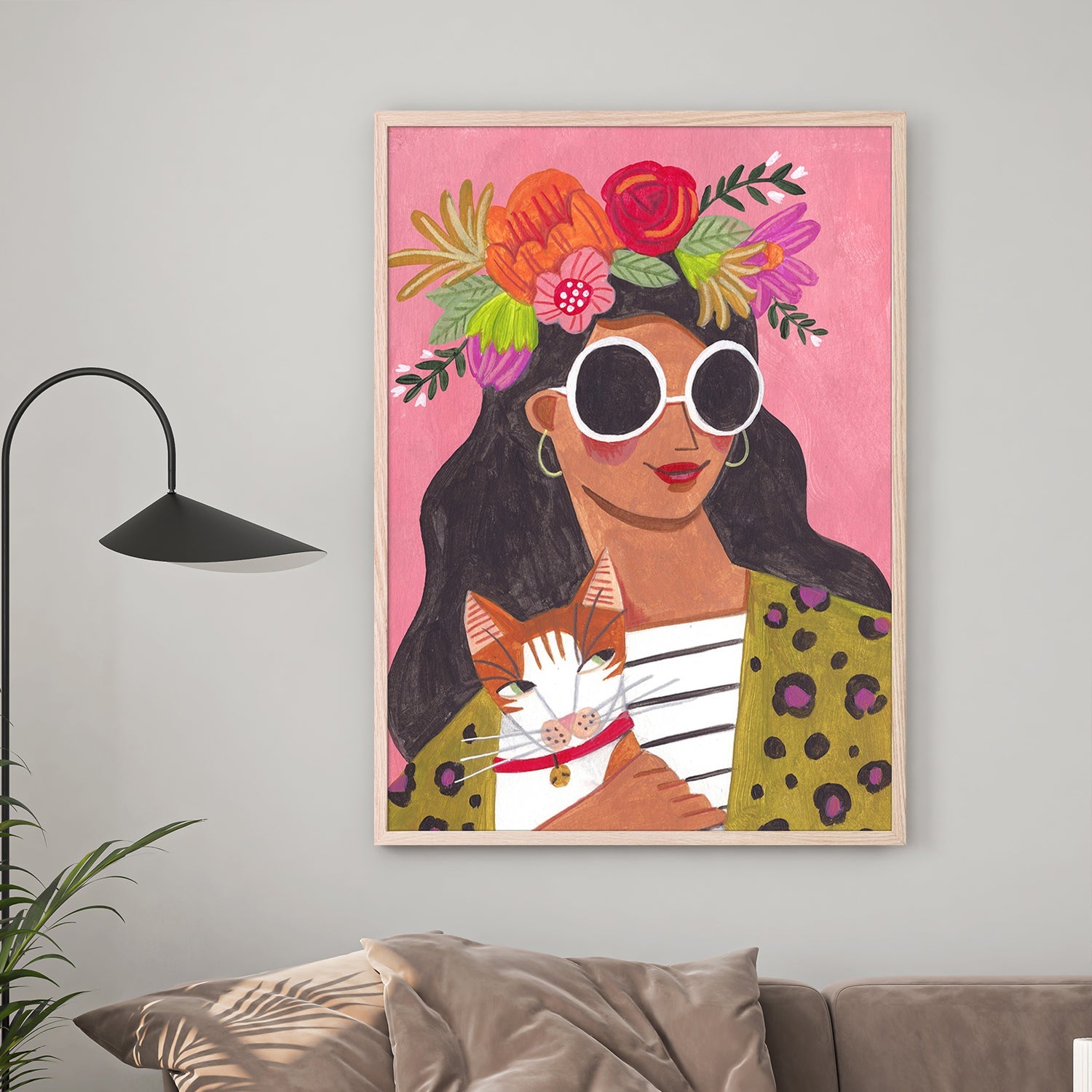 wall-art-print-canvas-poster-framed-Cat Lady-2