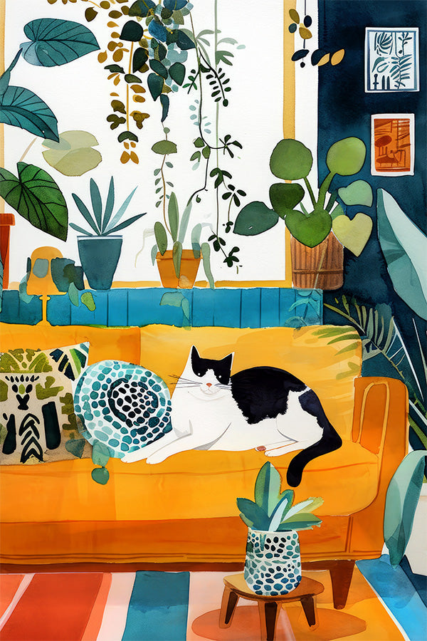 wall-art-print-canvas-poster-framed-Cat&#039;s life 5-1