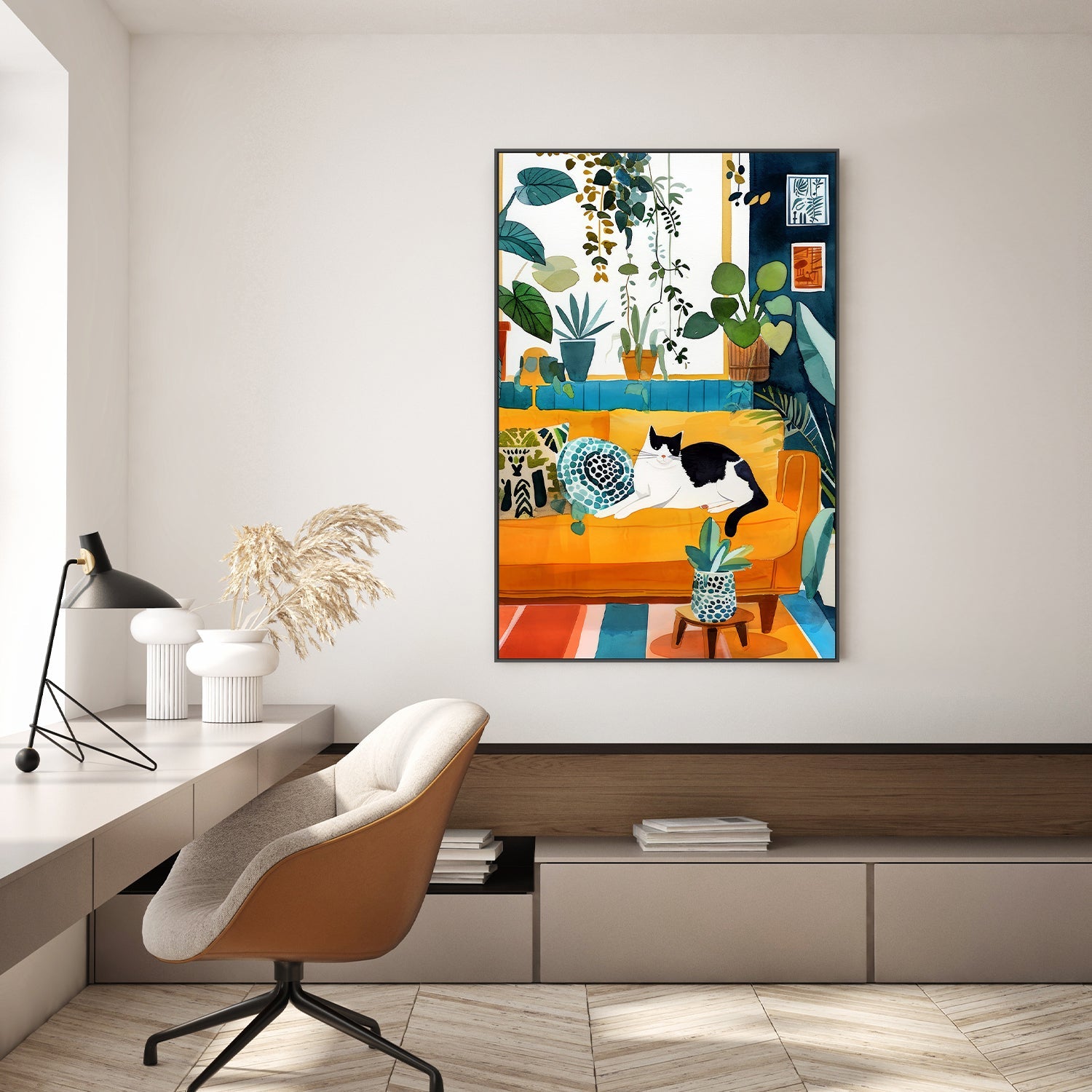 wall-art-print-canvas-poster-framed-Cat&#039;s life 5-7