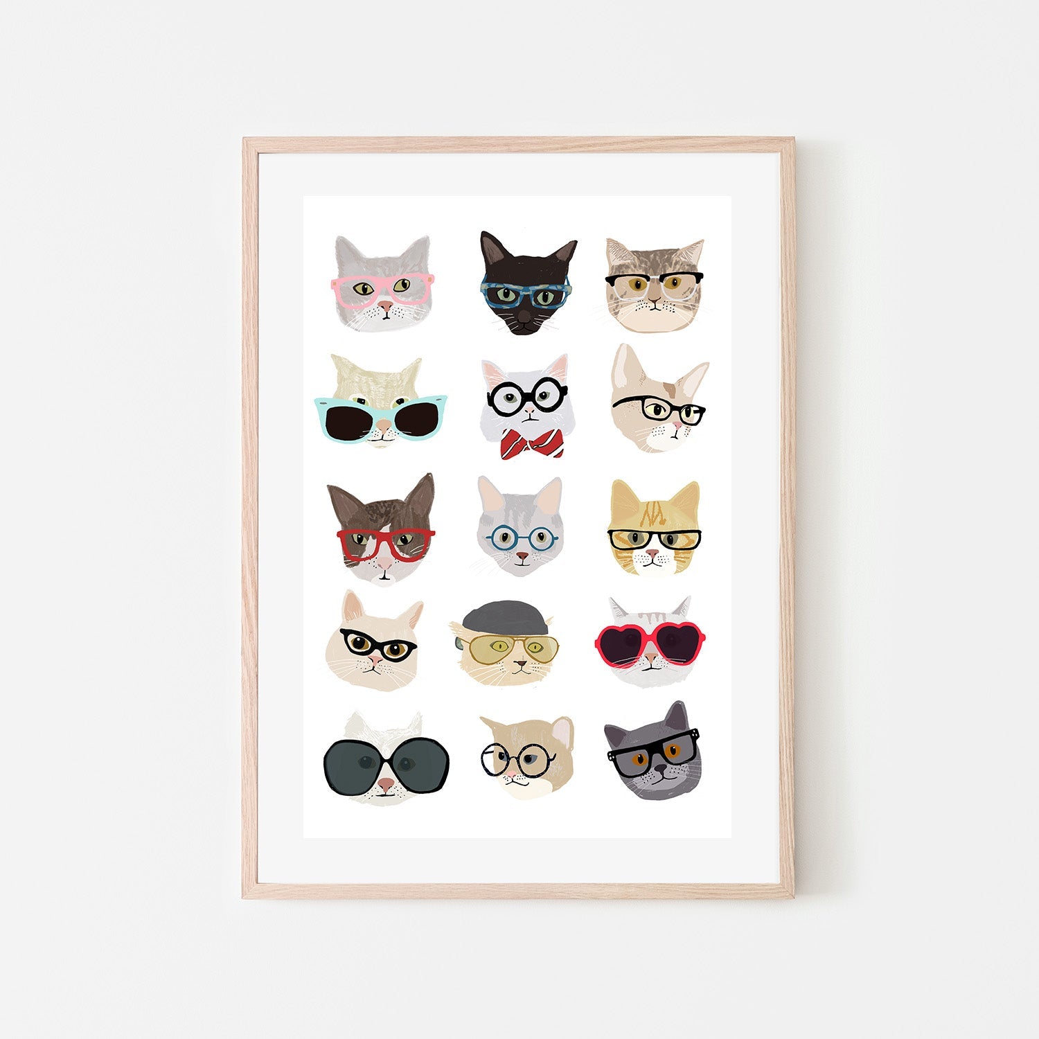 wall-art-print-canvas-poster-framed-Cats With Glasses-6