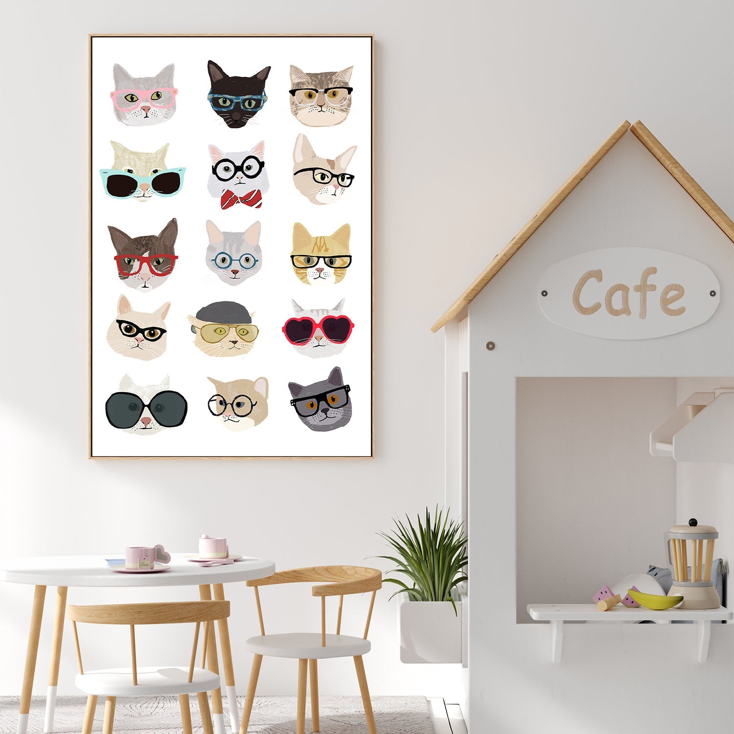 wall-art-print-canvas-poster-framed-Cats With Glasses-7