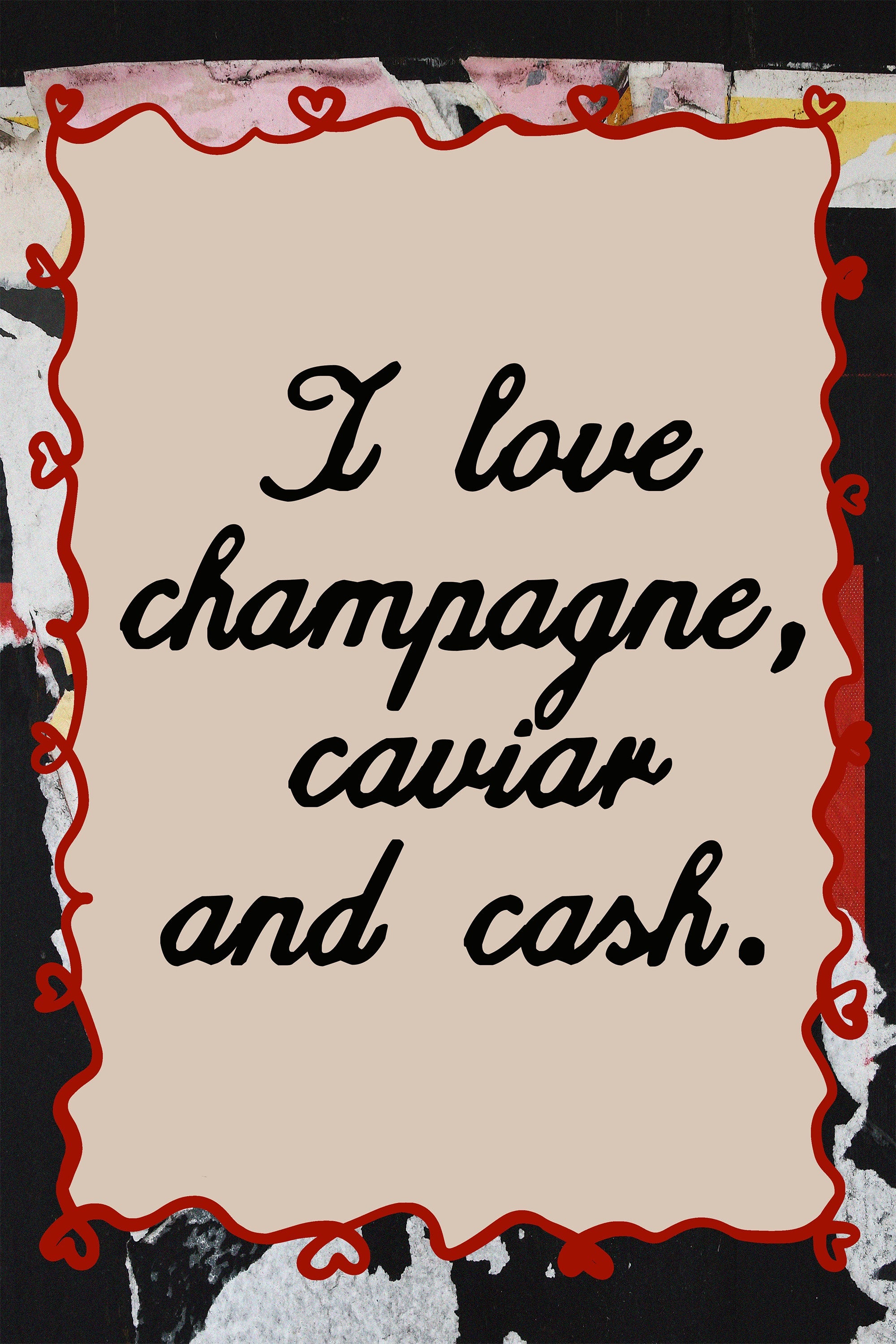 wall-art-print-canvas-poster-framed-champagne caviar and cash-1