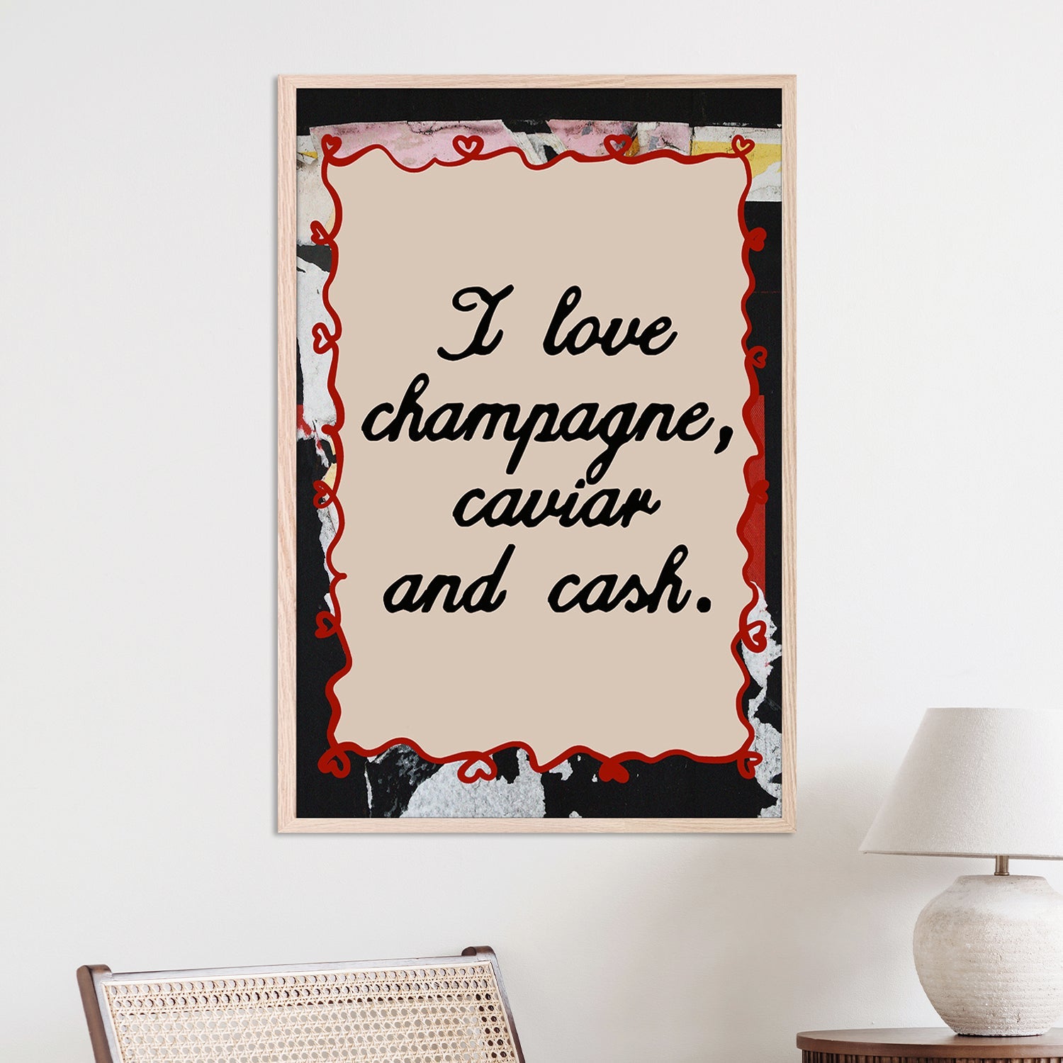 wall-art-print-canvas-poster-framed-champagne caviar and cash-7