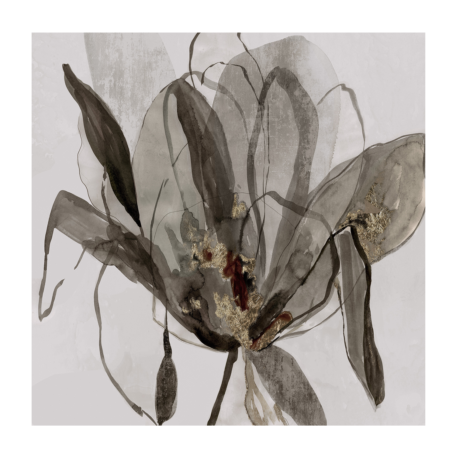 wall-art-print-canvas-poster-framed-Charcoal In Bloom, Brown Tone , By Asia Jensen-1