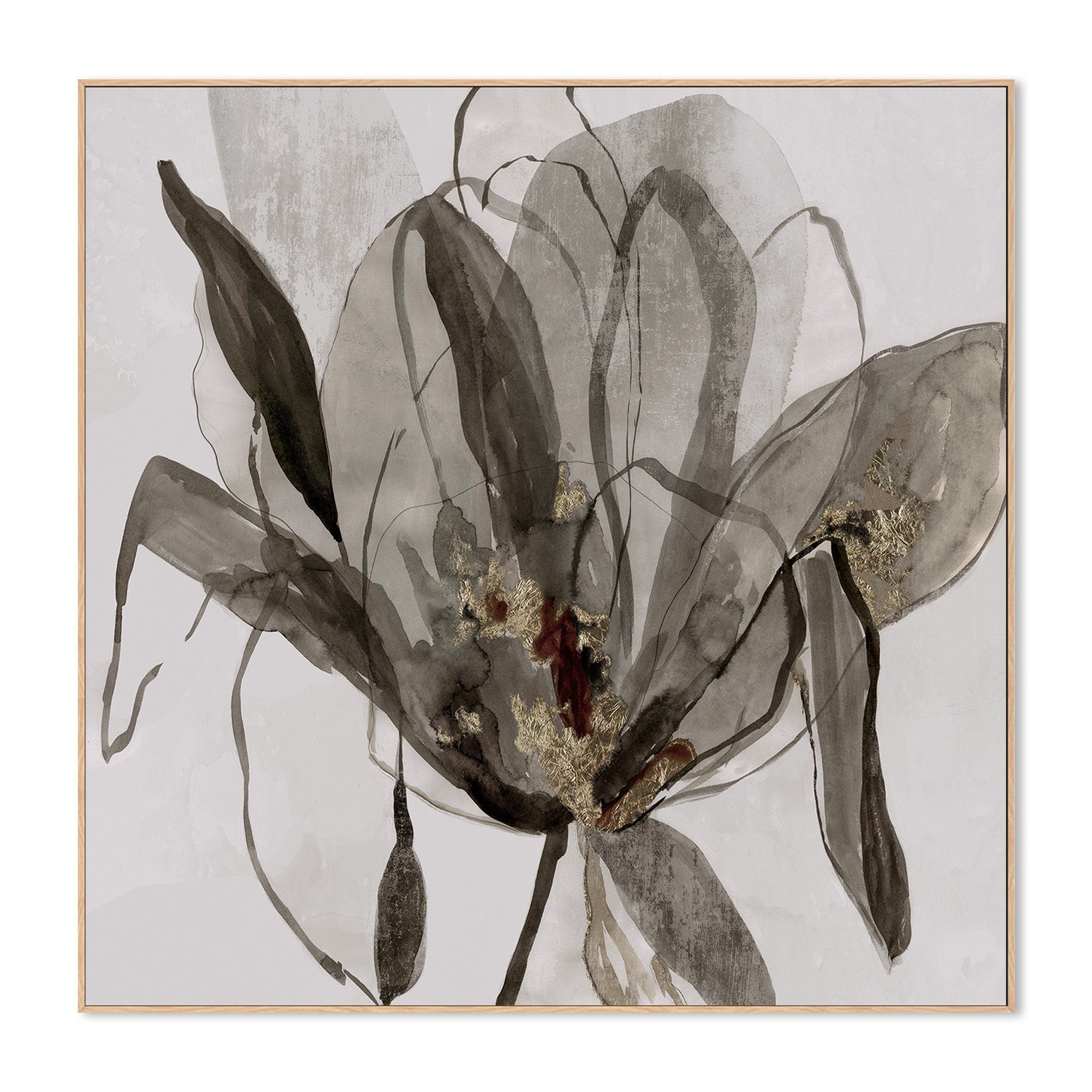 wall-art-print-canvas-poster-framed-Charcoal In Bloom, Brown Tone , By Asia Jensen-4