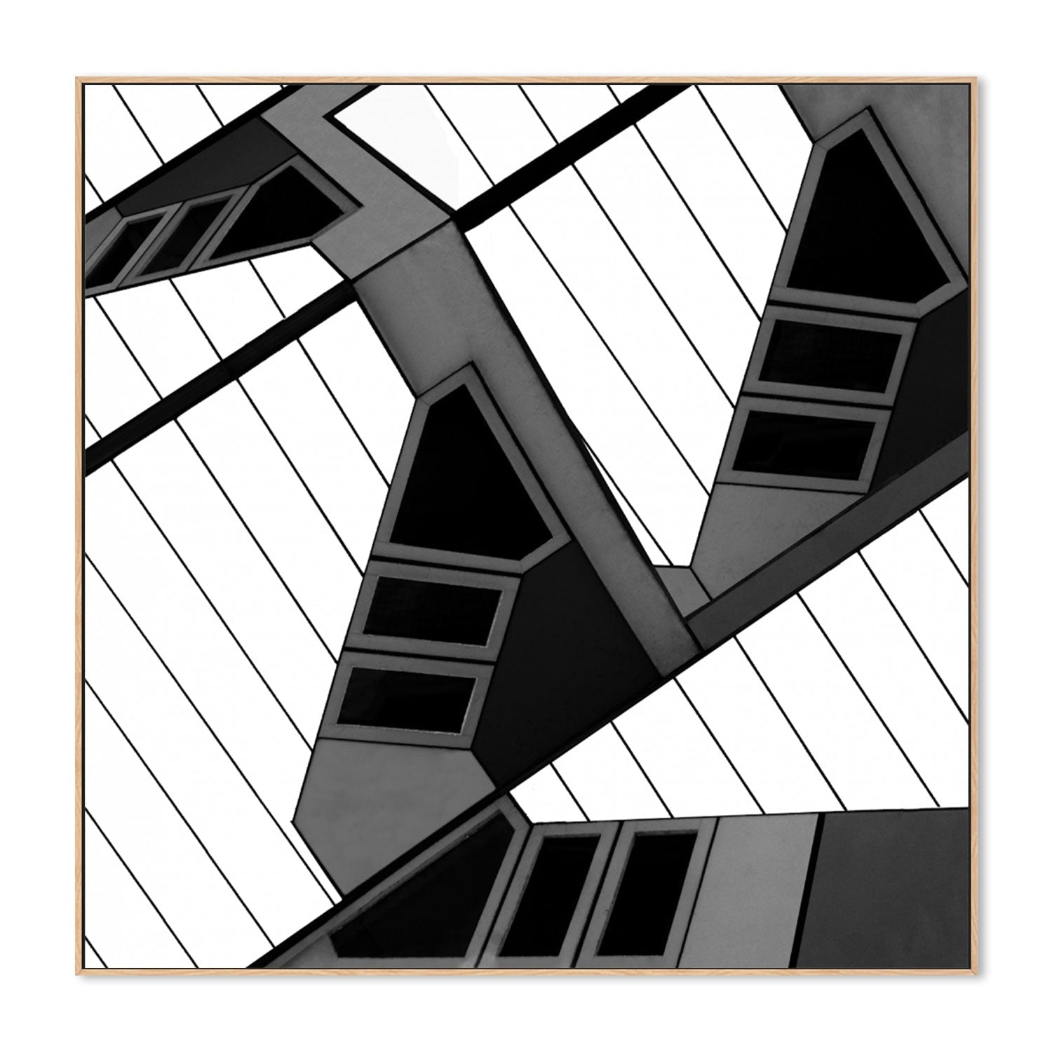 wall-art-print-canvas-poster-framed-Charcoal Industrial Geometry , By Gilbert Claes-GIOIA-WALL-ART