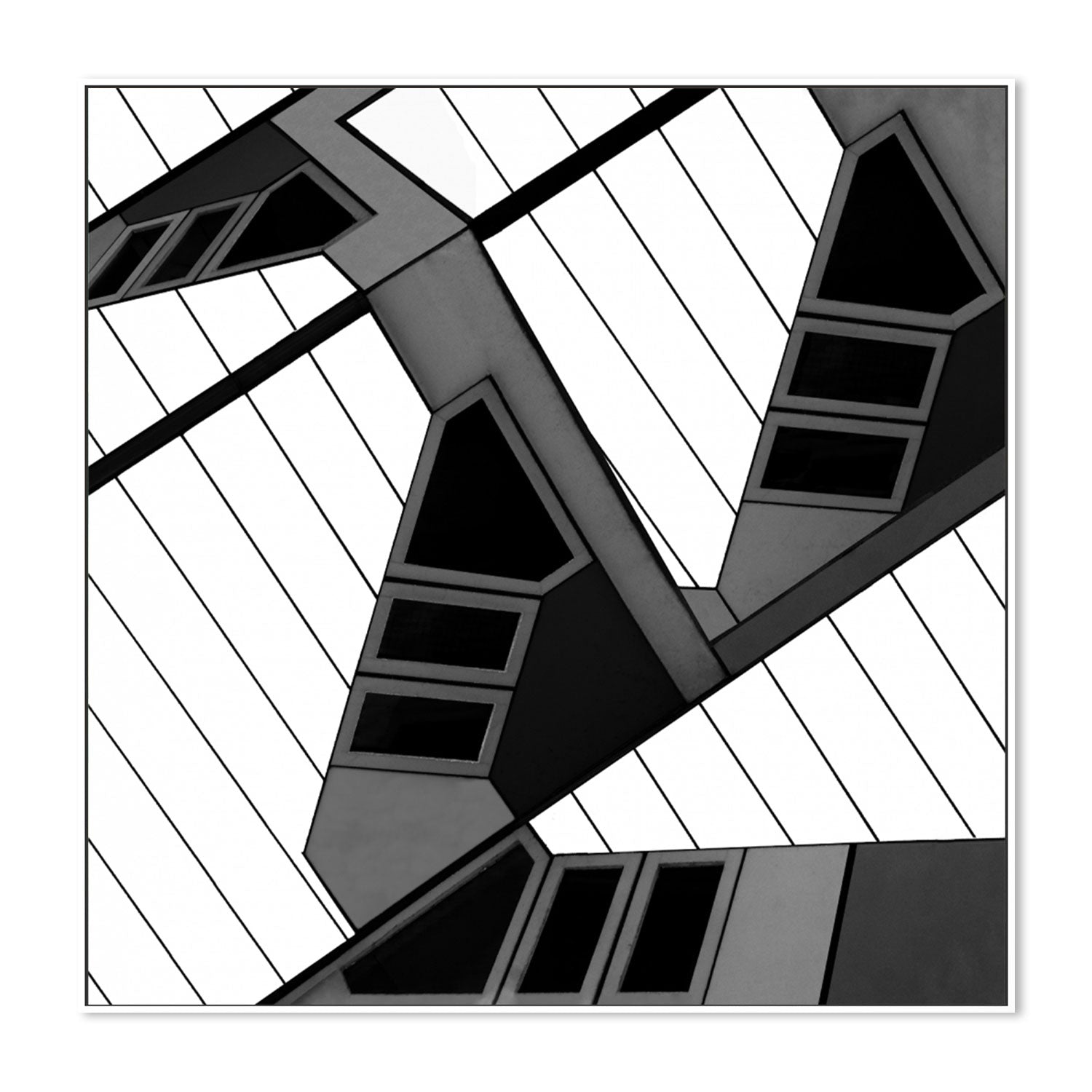 wall-art-print-canvas-poster-framed-Charcoal Industrial Geometry , By Gilbert Claes-GIOIA-WALL-ART