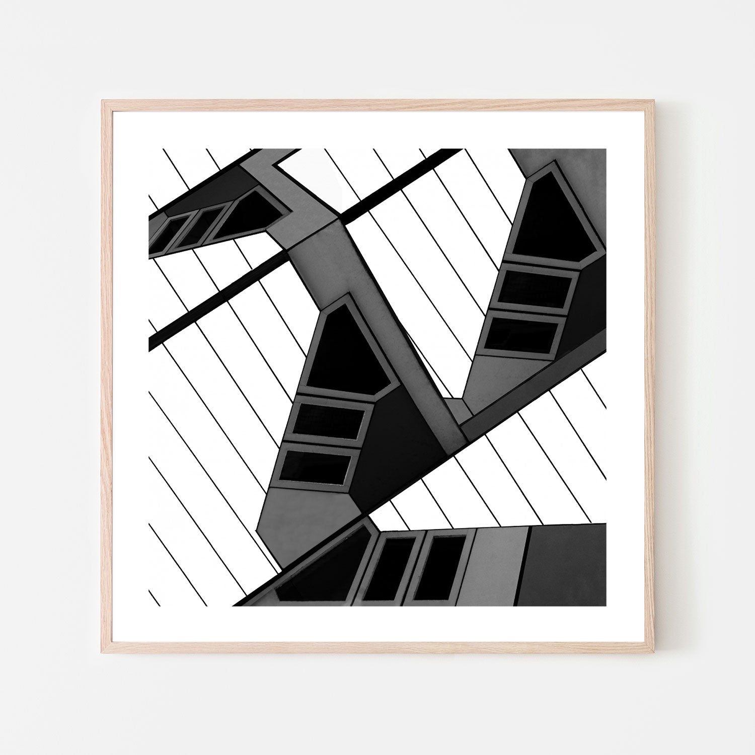wall-art-print-canvas-poster-framed-Charcoal Industrial Geometry , By Gilbert Claes-GIOIA-WALL-ART