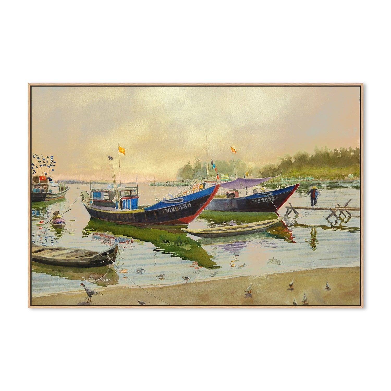 wall-art-print-canvas-poster-framed-CHICKS AND DUCKS, Vietnam , By David Dallison-4