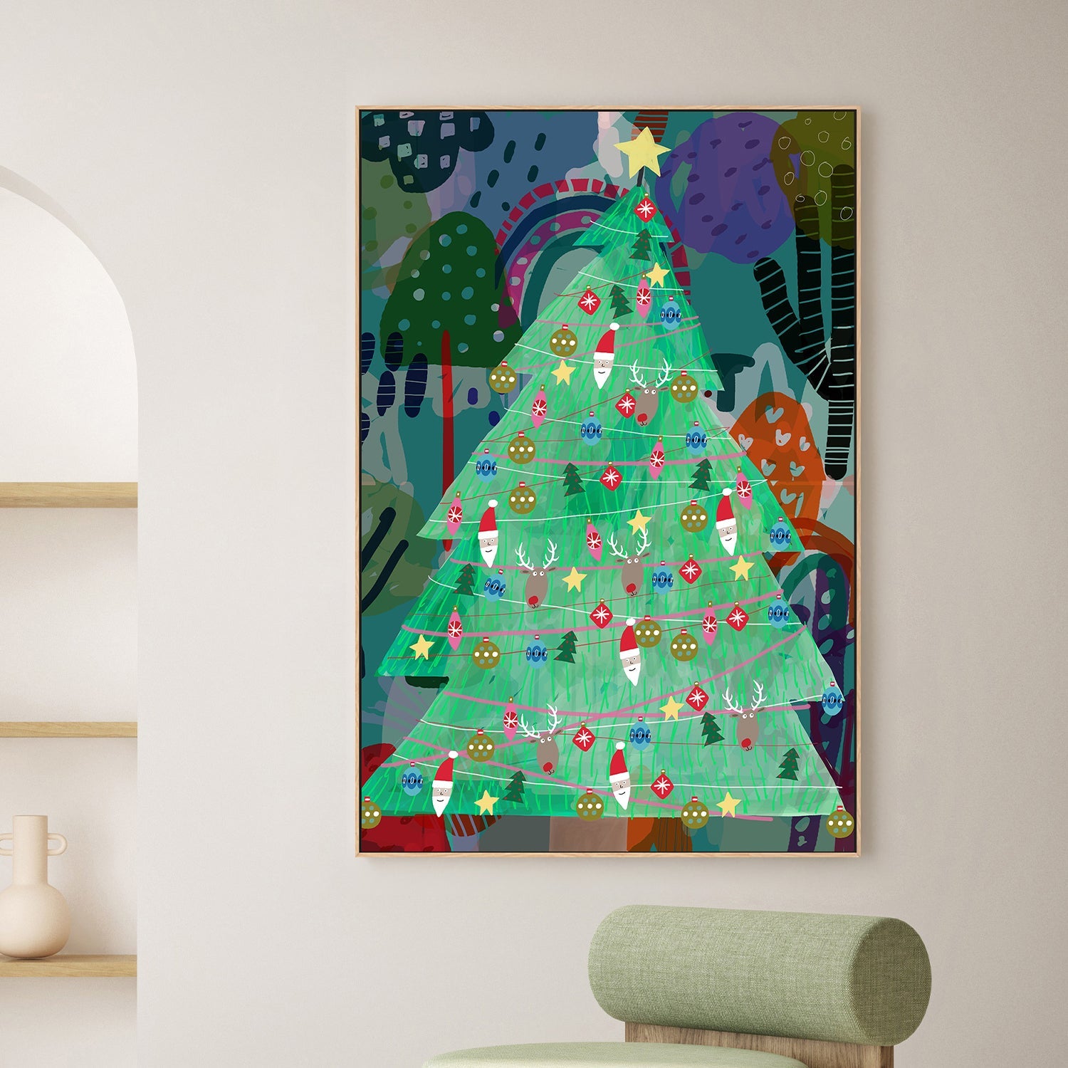 wall-art-print-canvas-poster-framed-Christmas Forrest-2