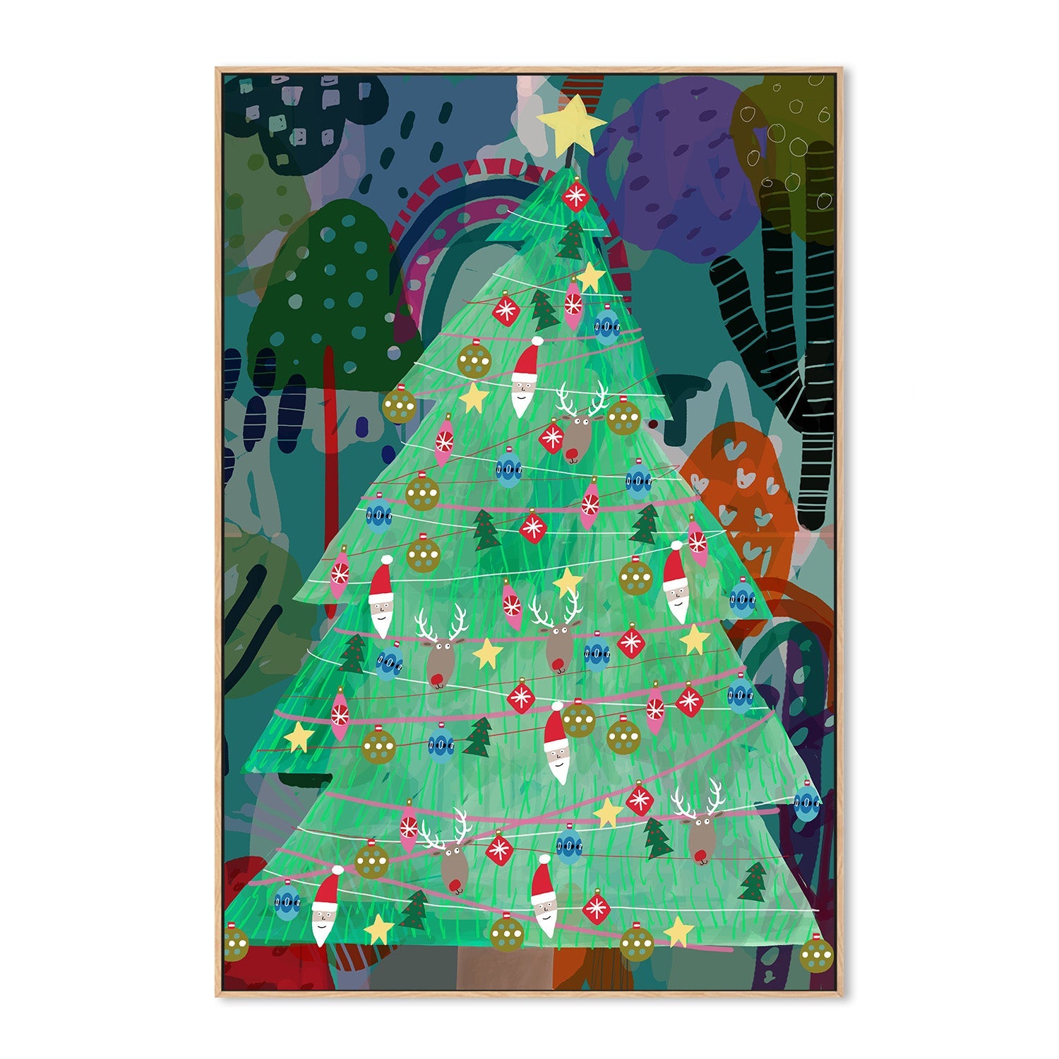 wall-art-print-canvas-poster-framed-Christmas Forrest-4
