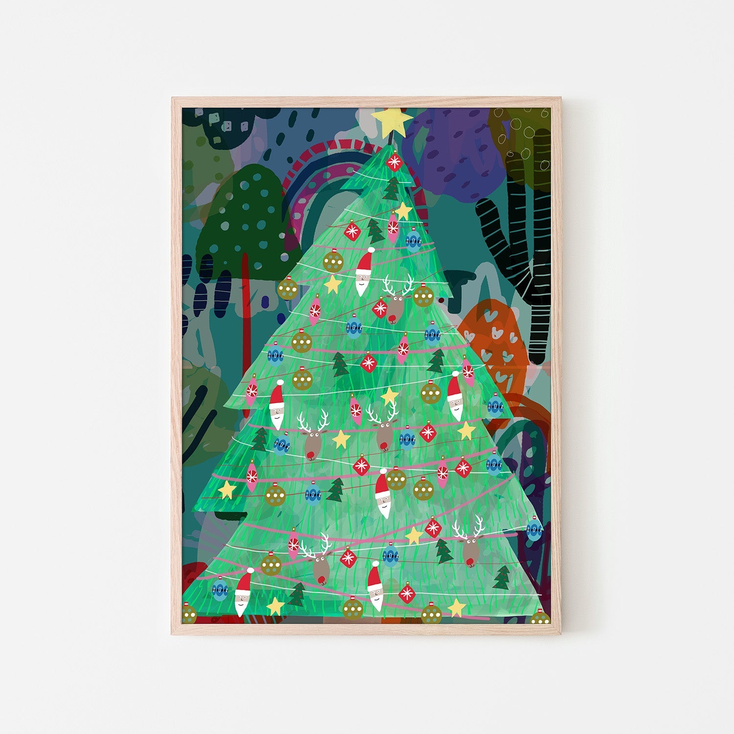wall-art-print-canvas-poster-framed-Christmas Forrest-6