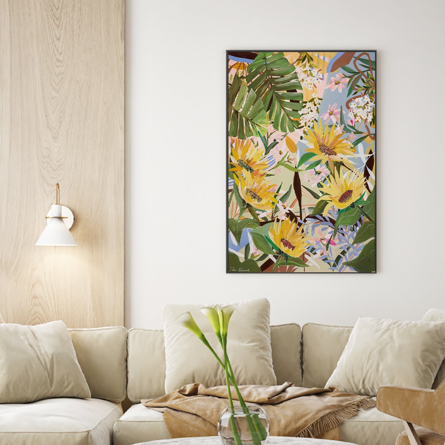wall-art-print-canvas-poster-framed-Christmas Sunflowers-2