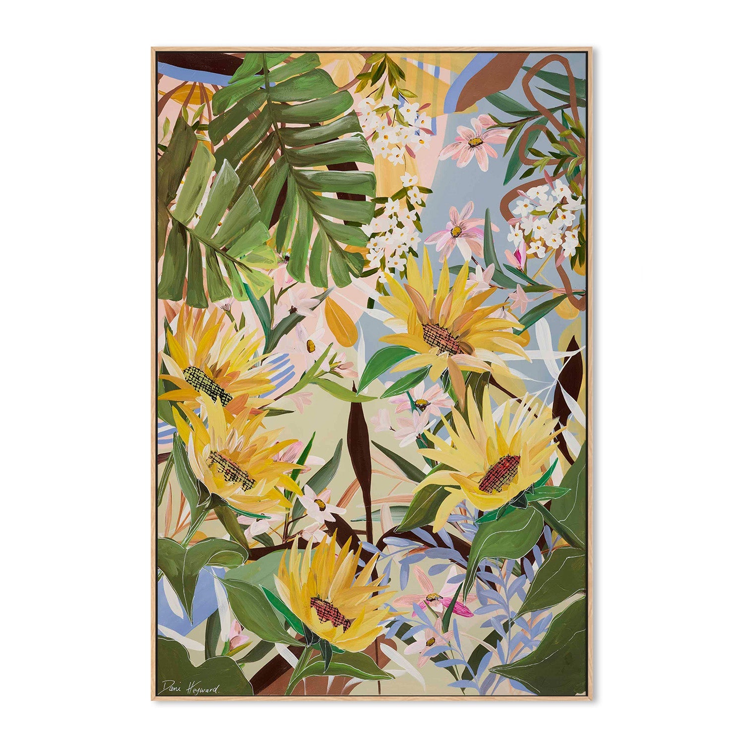 wall-art-print-canvas-poster-framed-Christmas Sunflowers-4