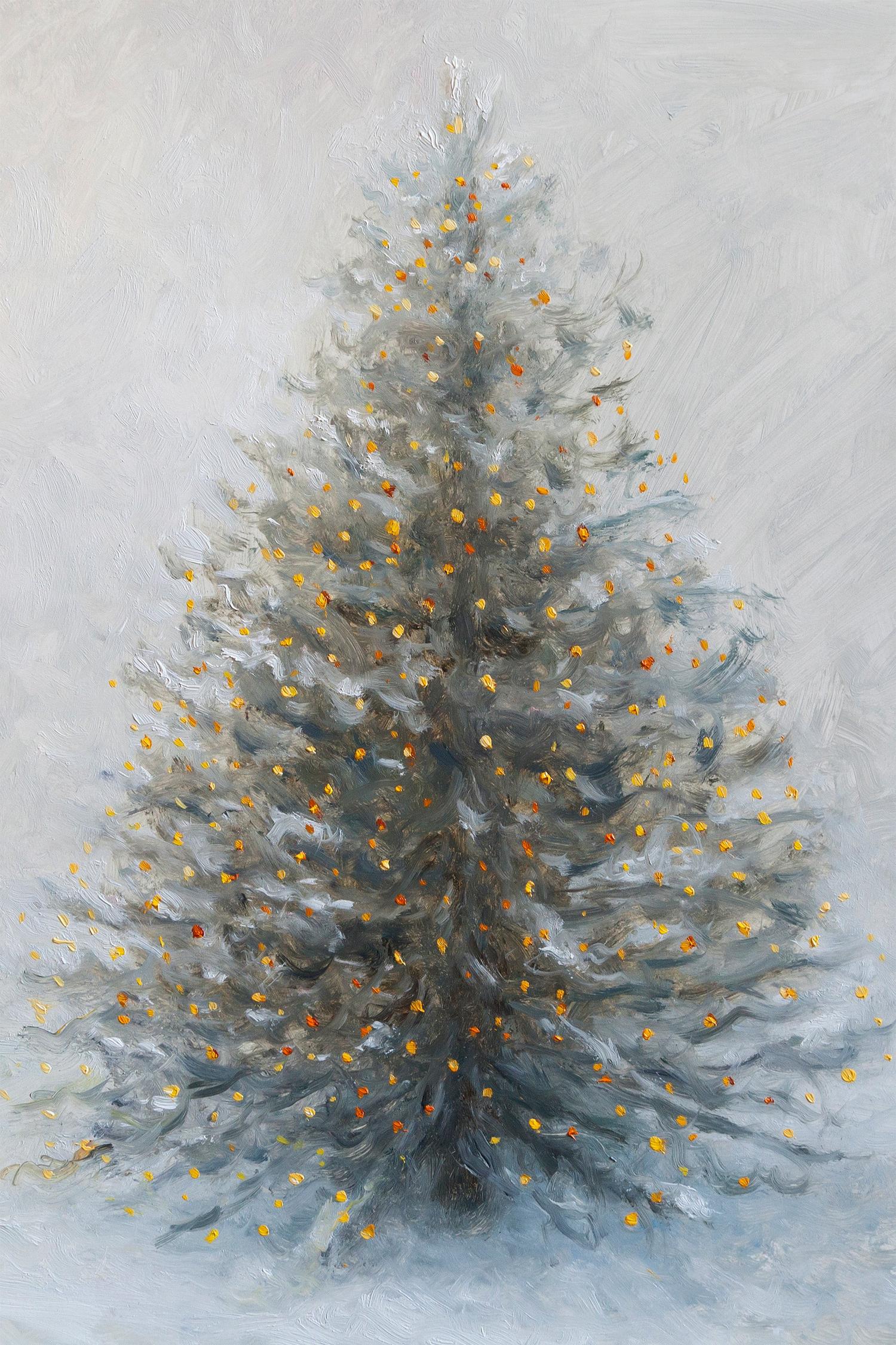 wall-art-print-canvas-poster-framed-Christmas Tree In Snow-1