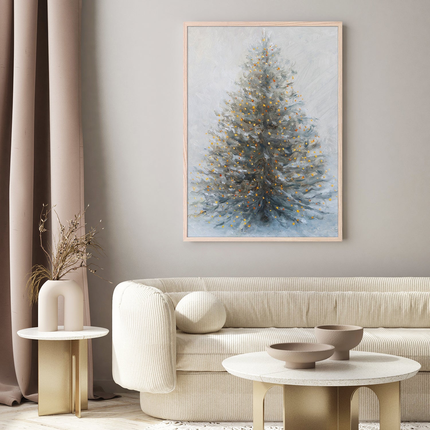wall-art-print-canvas-poster-framed-Christmas Tree In Snow-8