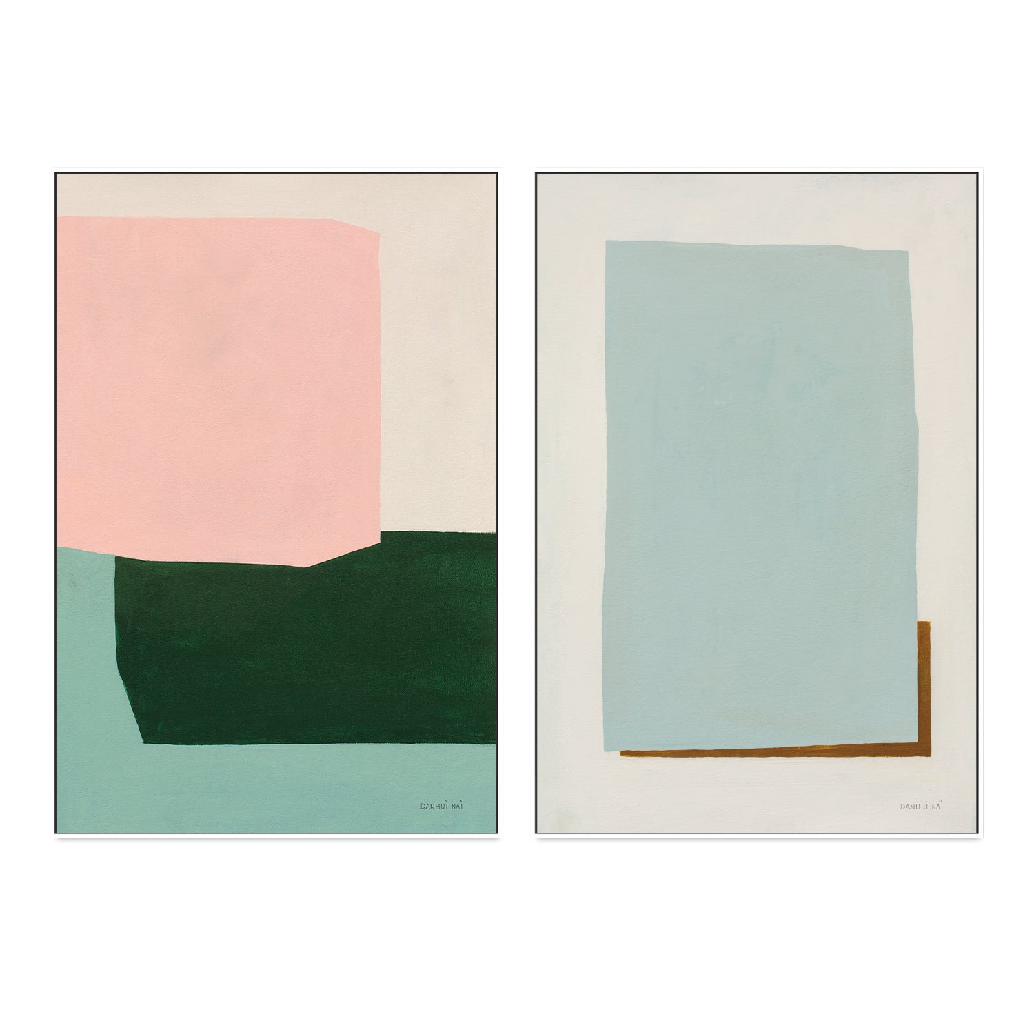 wall-art-print-canvas-poster-framed-Chroma & Solitaire, Set Of 2 , By Danhui Nai-GIOIA-WALL-ART