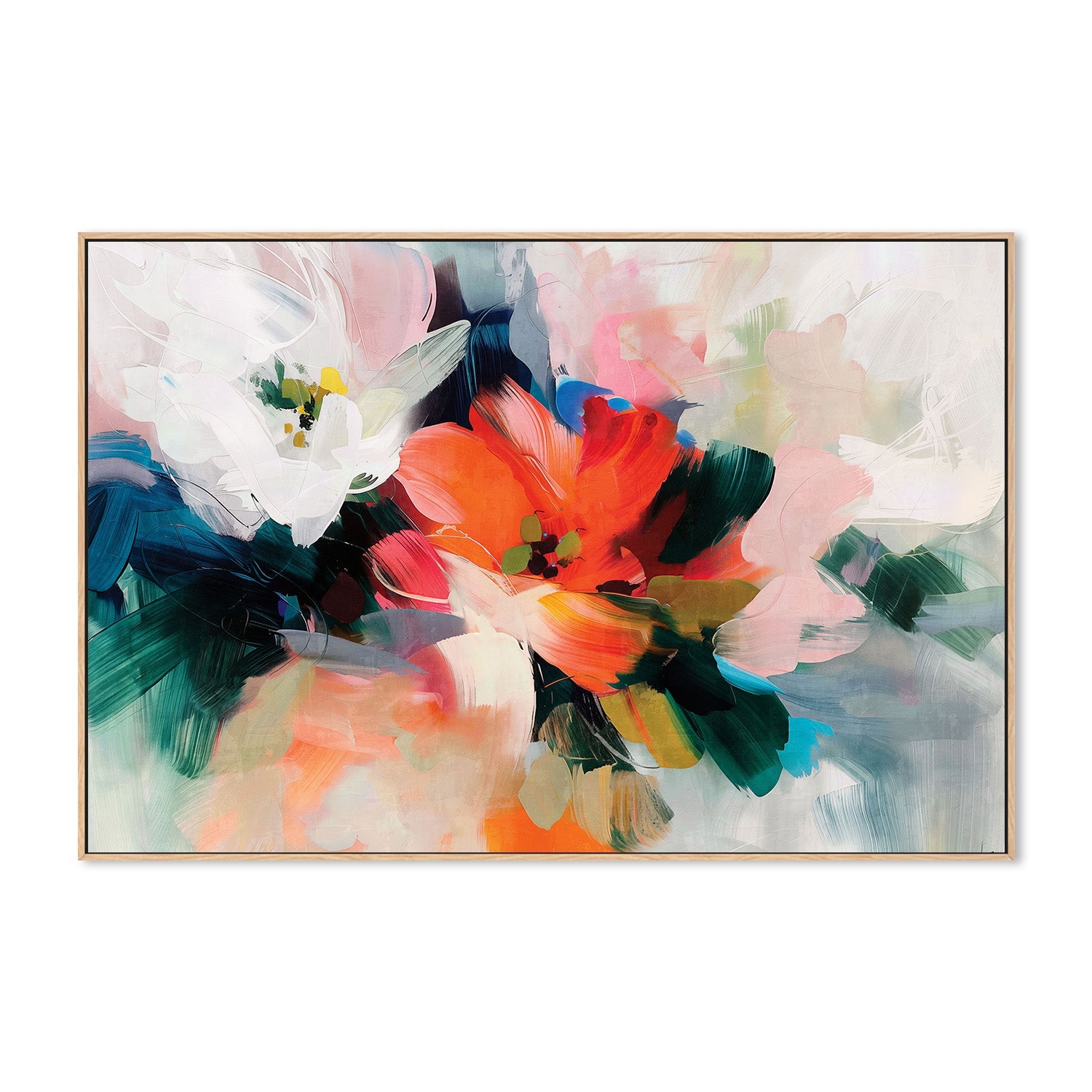 wall-art-print-canvas-poster-framed-Chromaflare Blossom, Style A-4