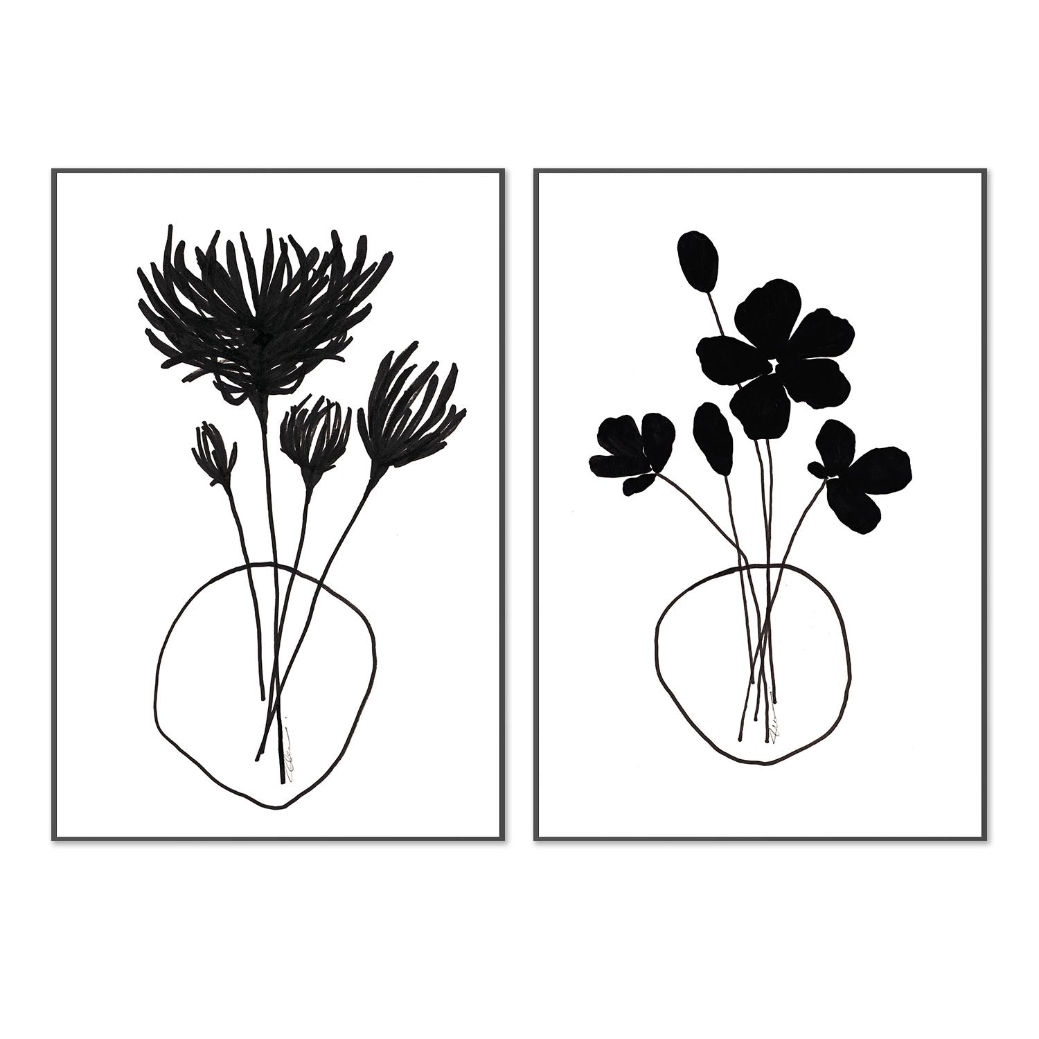 wall-art-print-canvas-poster-framed-Chrysanthemums & Simplicity Florals, Set Of 2 , By Filippoloco-3
