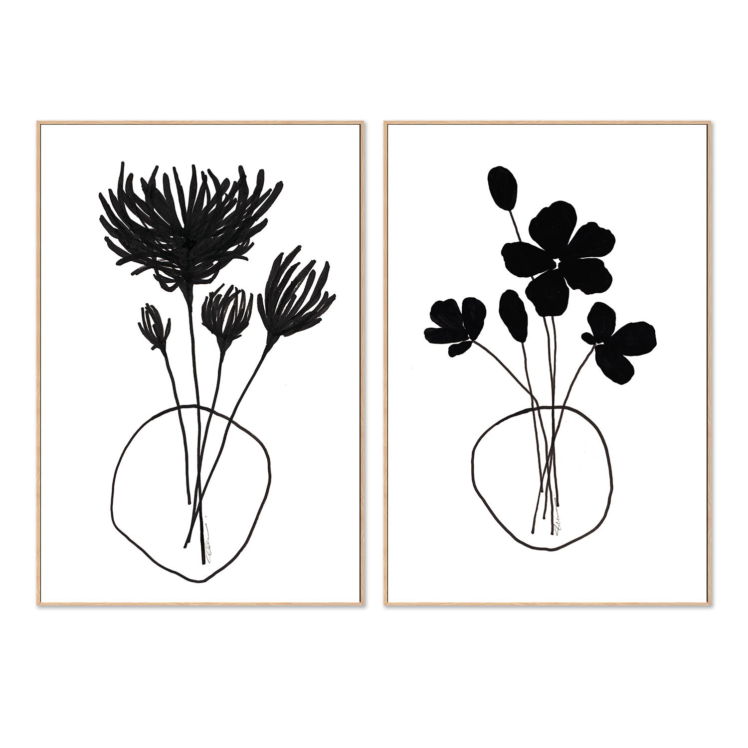 wall-art-print-canvas-poster-framed-Chrysanthemums & Simplicity Florals, Set Of 2 , By Filippoloco-4