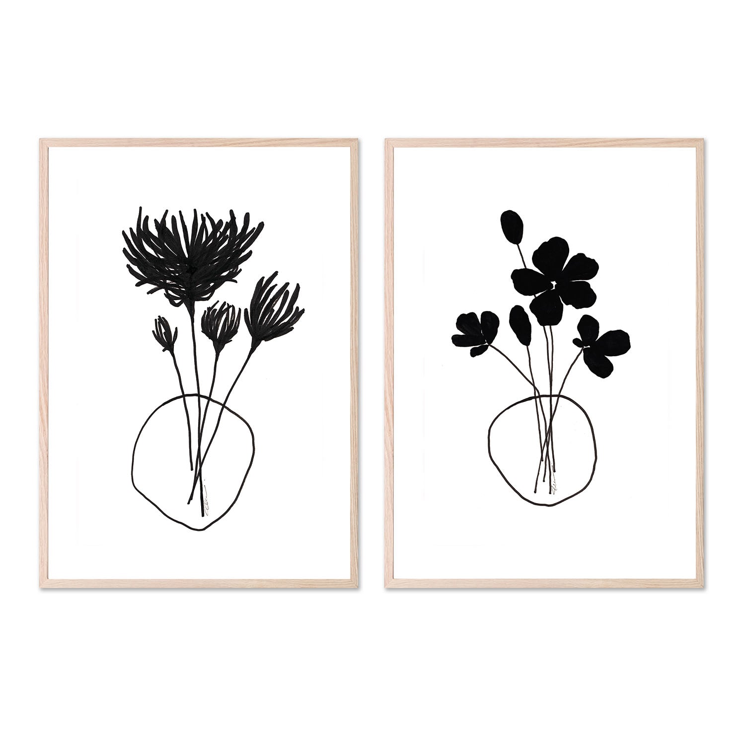 wall-art-print-canvas-poster-framed-Chrysanthemums & Simplicity Florals, Set Of 2 , By Filippoloco-6