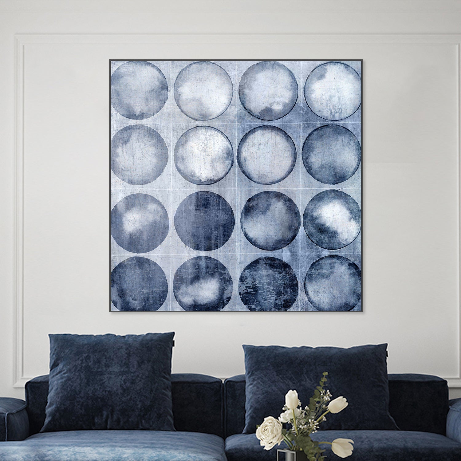 wall-art-print-canvas-poster-framed-Circles of Blue , By Emma Peal-2