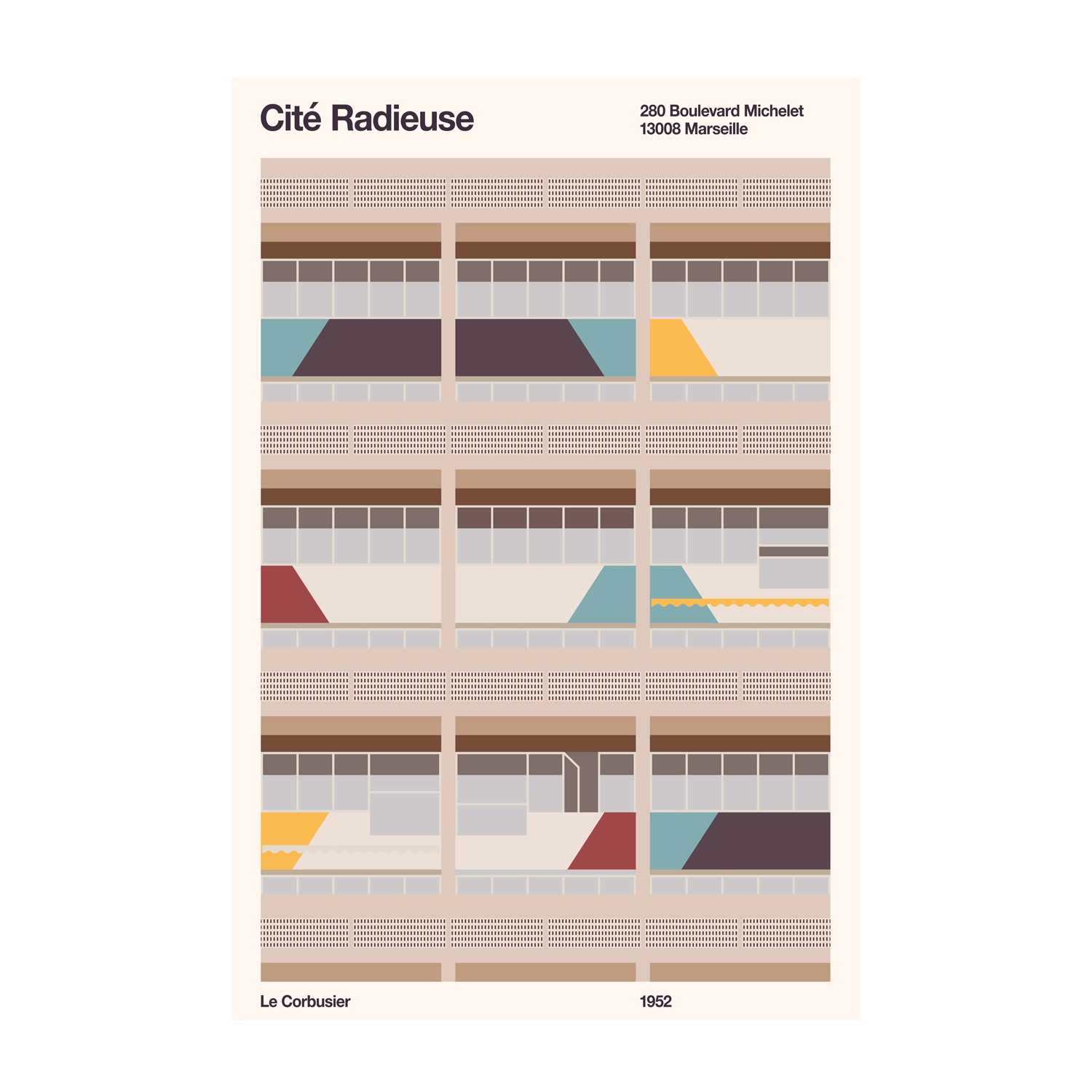 wall-art-print-canvas-poster-framed-Cité Radieuse, By Florent Bodart-GIOIA-WALL-ART