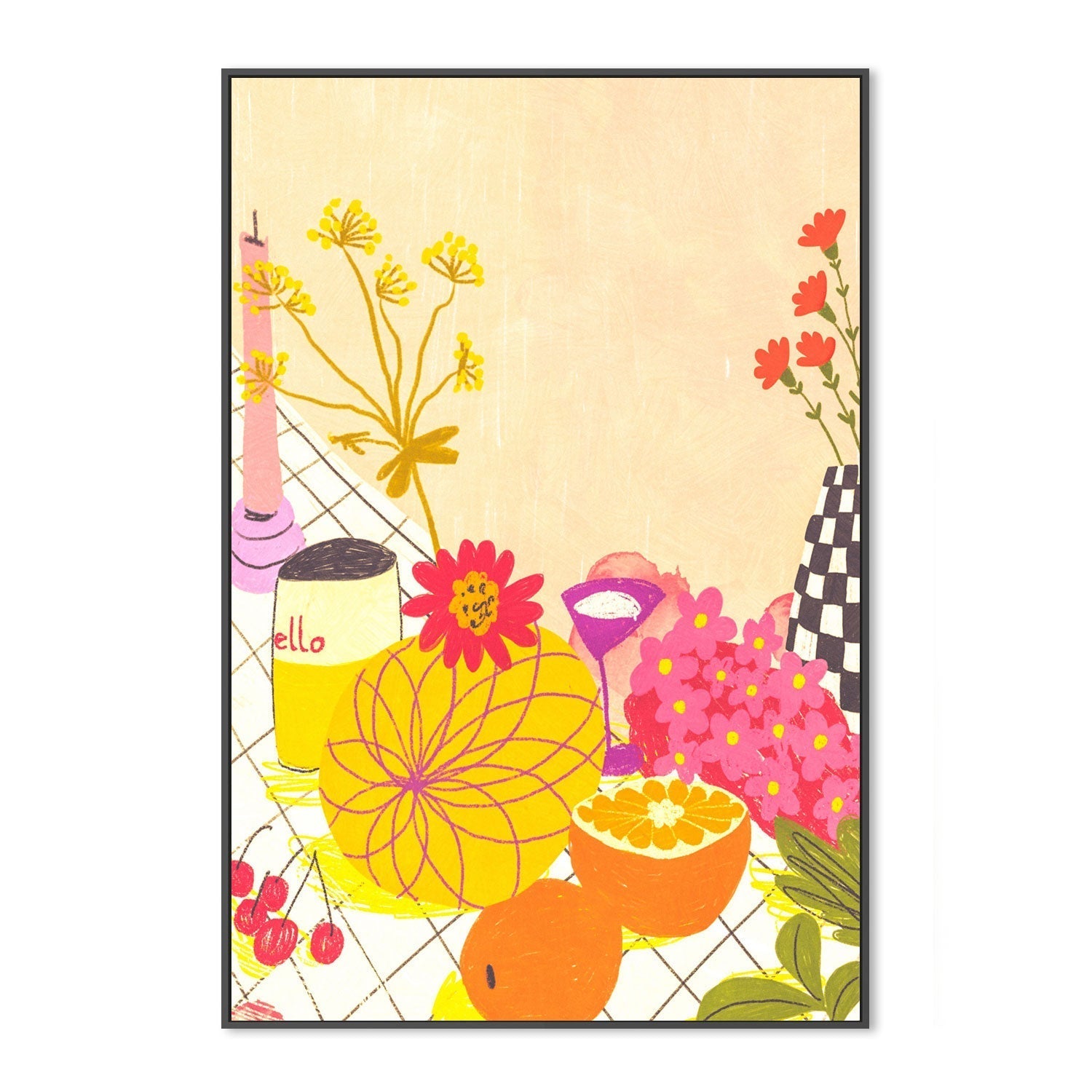 wall-art-print-canvas-poster-framed-Citrus And Flowers , By Gigi Rosado-GIOIA-WALL-ART