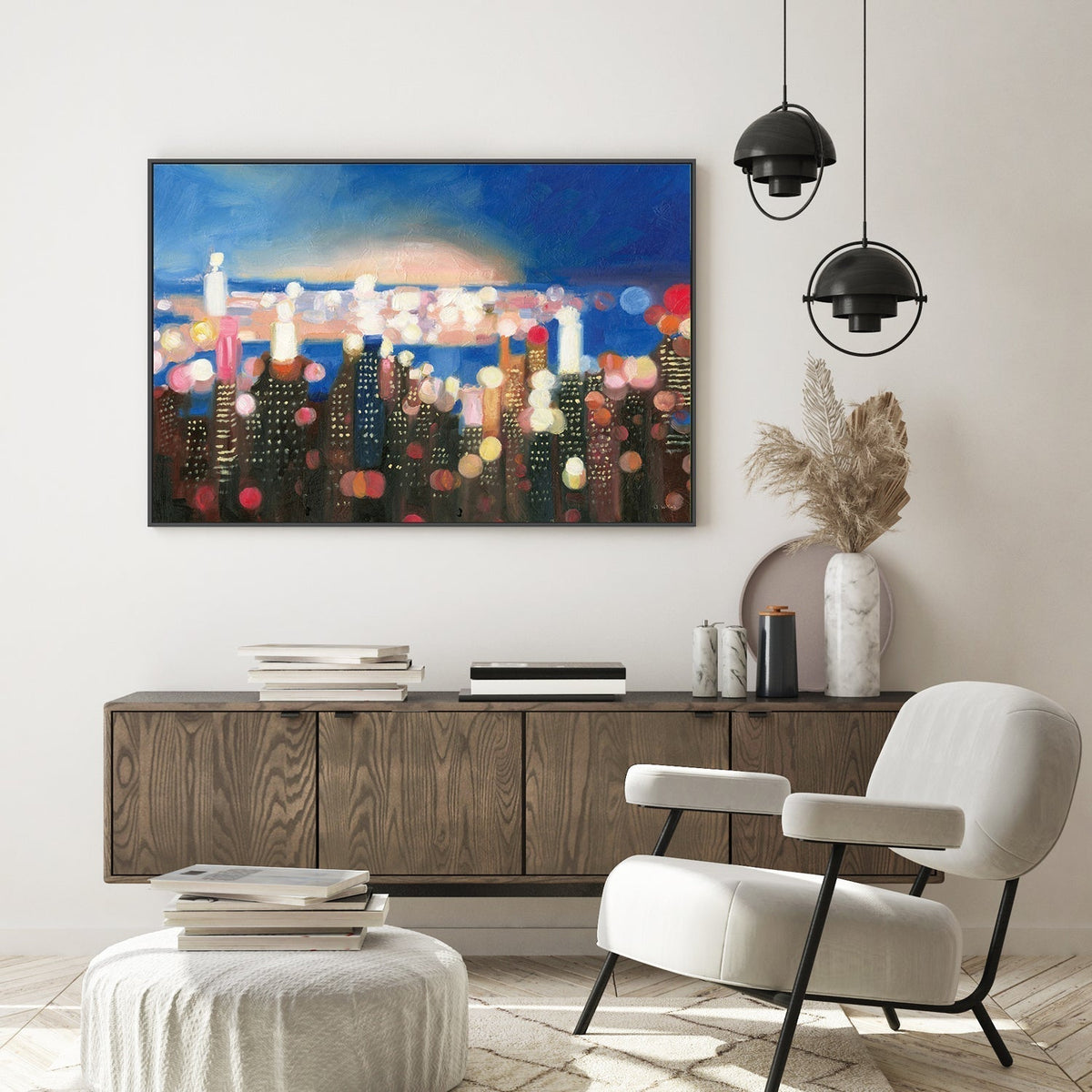 wall-art-print-canvas-poster-framed-City Lights, Style B-by-James Wiens-Gioia Wall Art