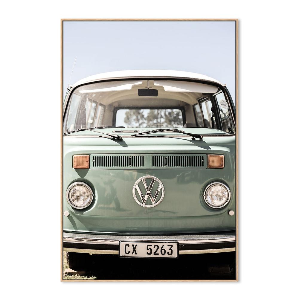 wall-art-print-canvas-poster-framed-Classic Design In Soft Green Tones Cars-4