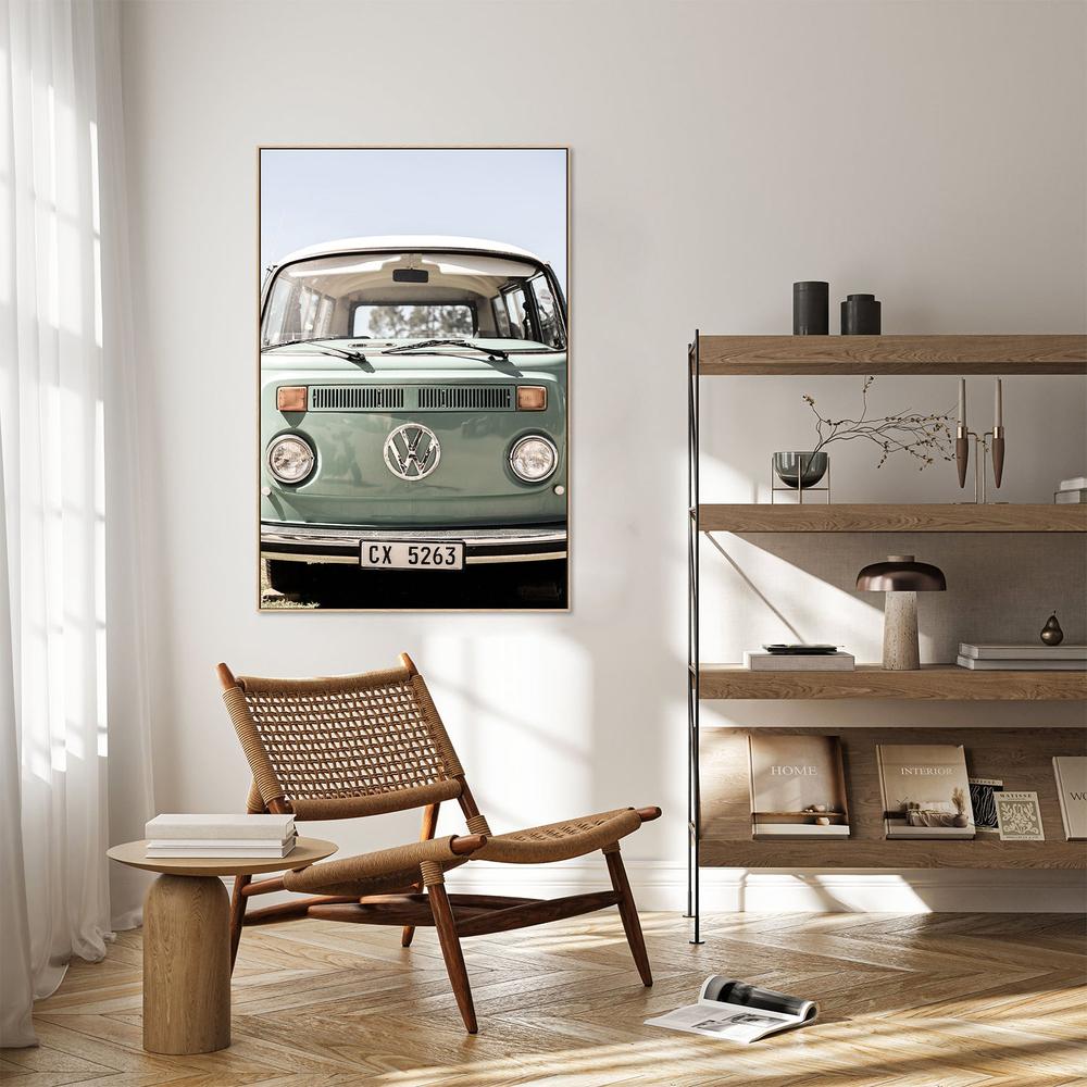 wall-art-print-canvas-poster-framed-Classic Design In Soft Green Tones Cars-9