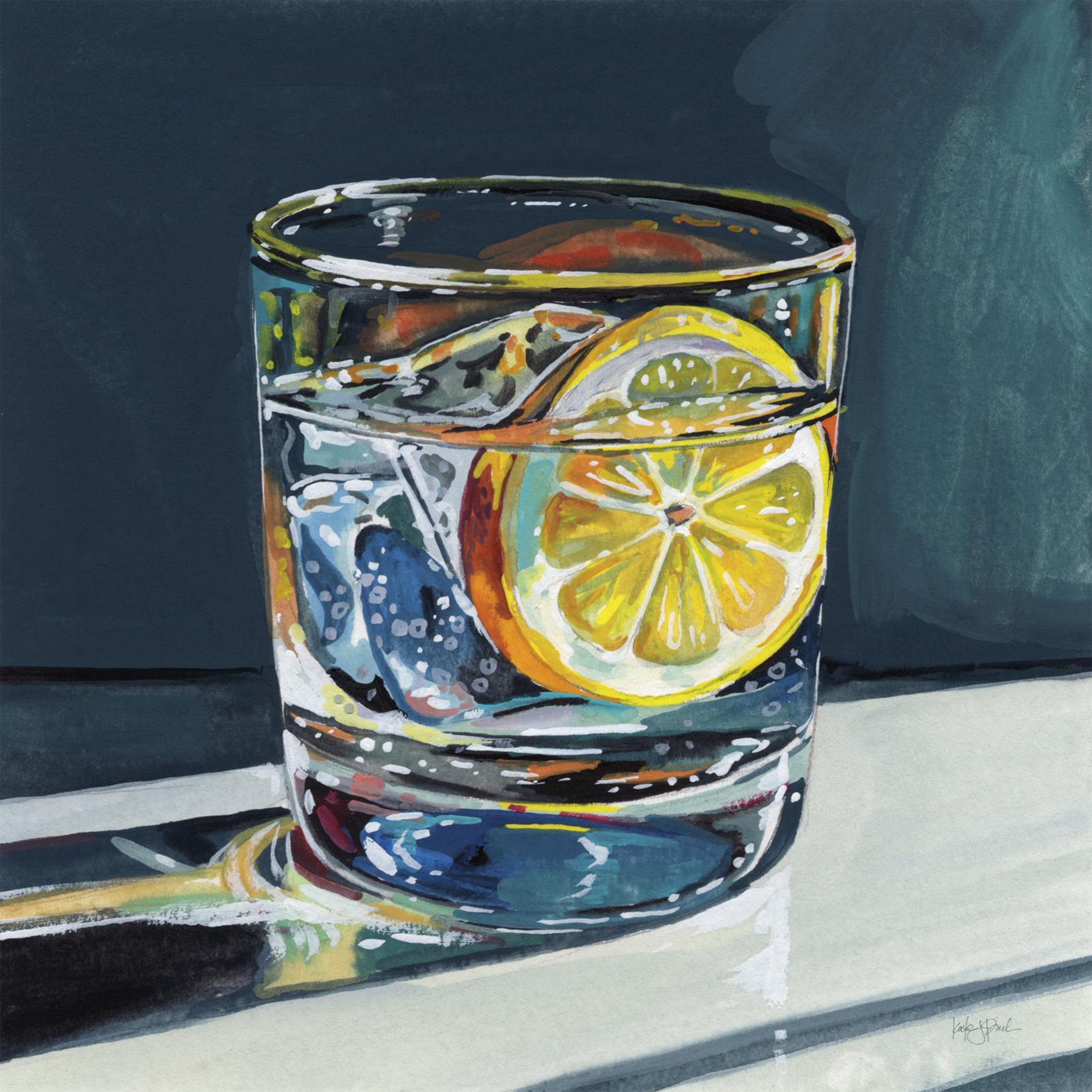 wall-art-print-canvas-poster-framed-Clear Cocktail With Lemon-1