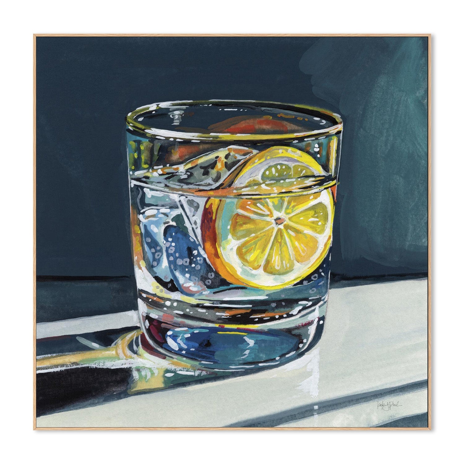 wall-art-print-canvas-poster-framed-Clear Cocktail With Lemon-4