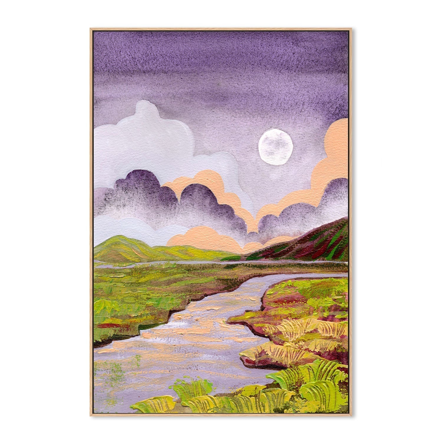 wall-art-print-canvas-poster-framed-Cloudy Moon In The River Valley-GIOIA-WALL-ART