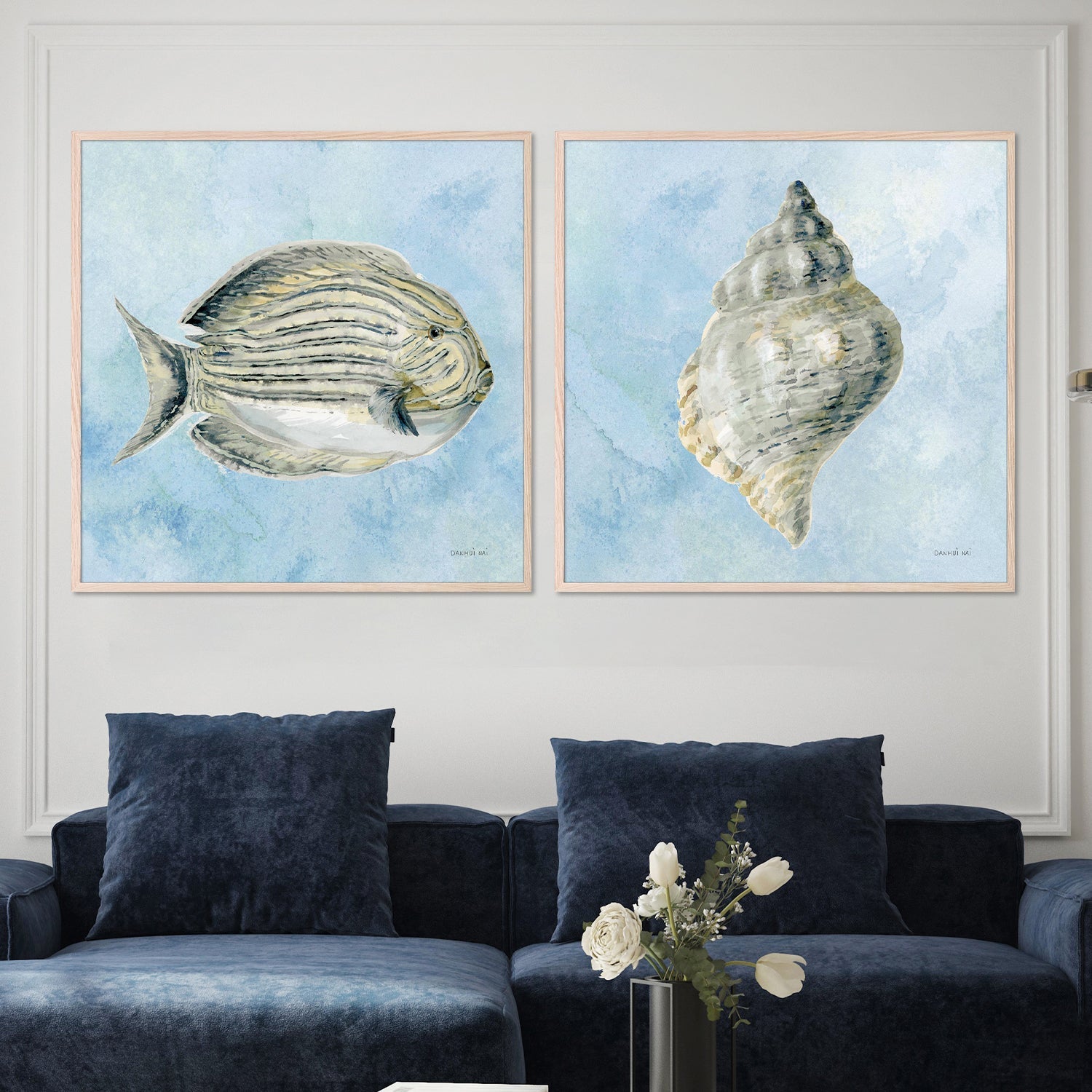 wall-art-print-canvas-poster-framed-Coastal Bliss V2, Style C & D, Set Of 2-7