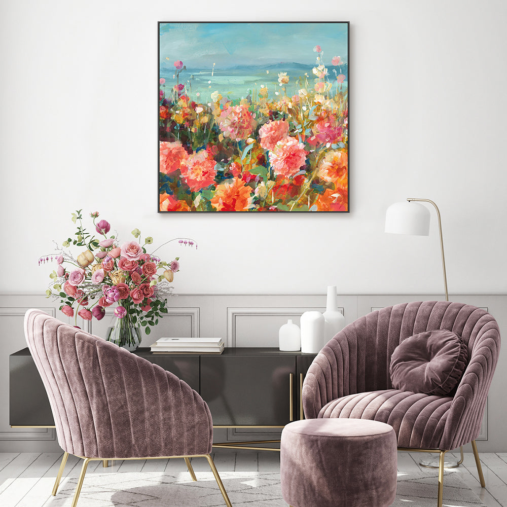 wall-art-print-canvas-poster-framed-Coastal Dahlias-by-Danhui Nai-Gioia Wall Art