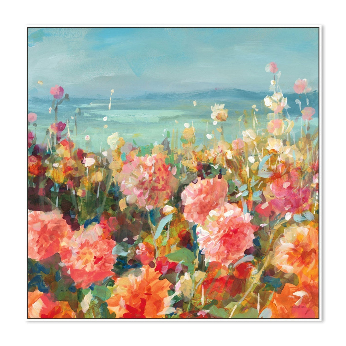 wall-art-print-canvas-poster-framed-Coastal Dahlias-by-Danhui Nai-Gioia Wall Art
