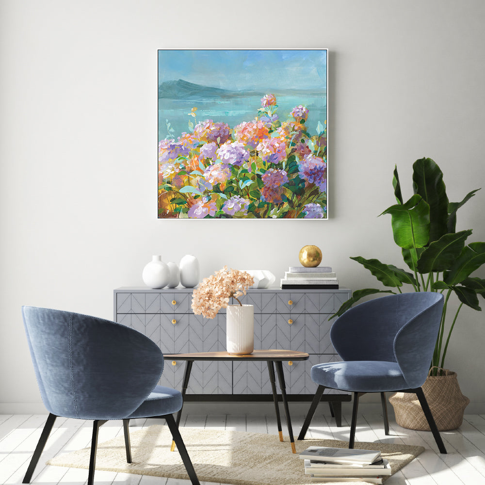 wall-art-print-canvas-poster-framed-Coastal Hydrangeas , By Danhui Nai-GIOIA-WALL-ART