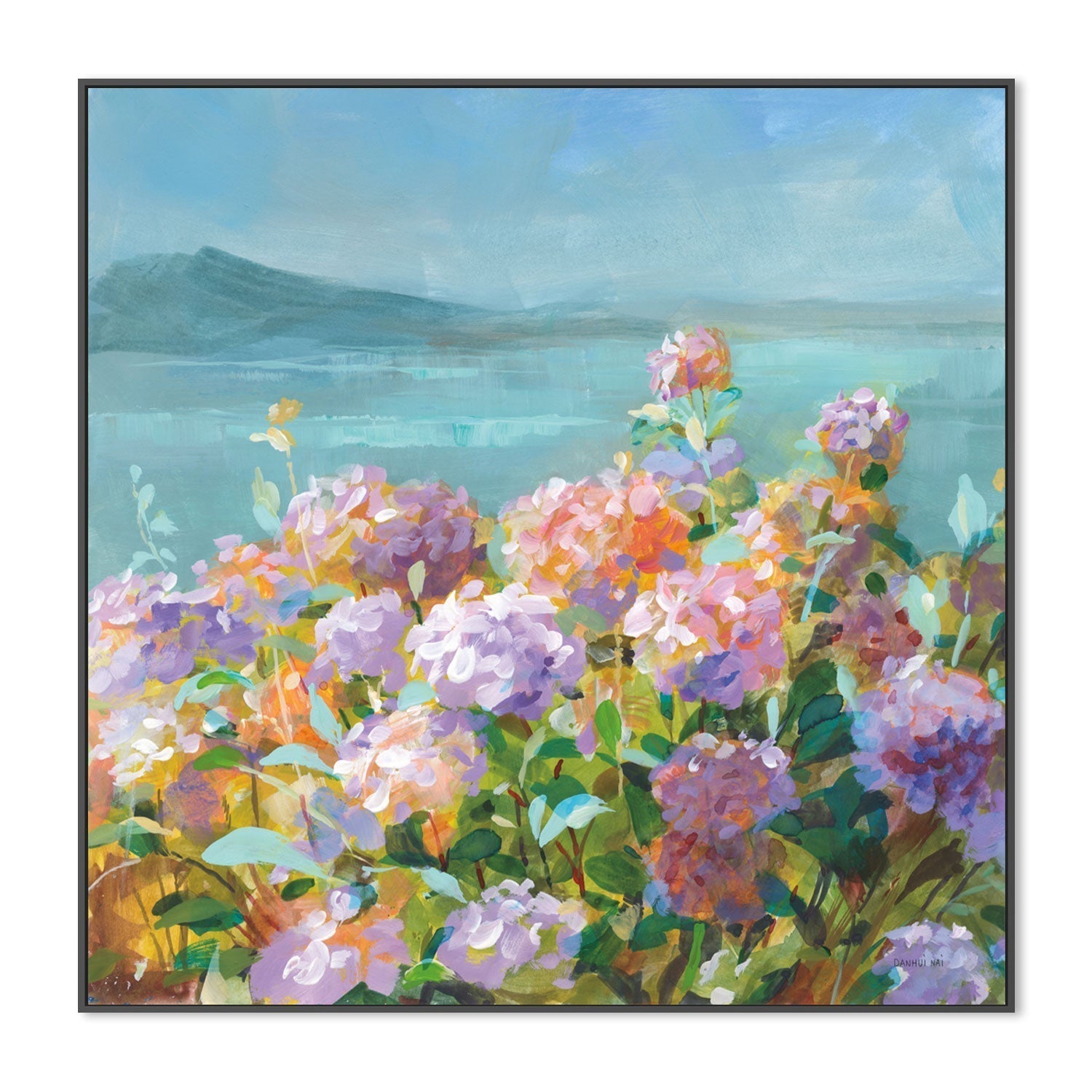 wall-art-print-canvas-poster-framed-Coastal Hydrangeas , By Danhui Nai-GIOIA-WALL-ART