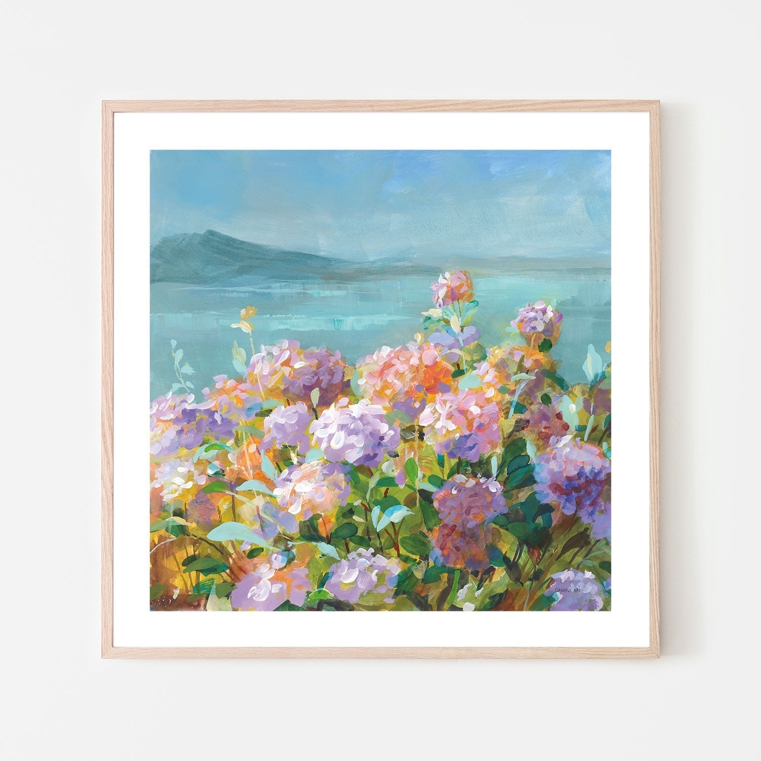 wall-art-print-canvas-poster-framed-Coastal Hydrangeas , By Danhui Nai-GIOIA-WALL-ART