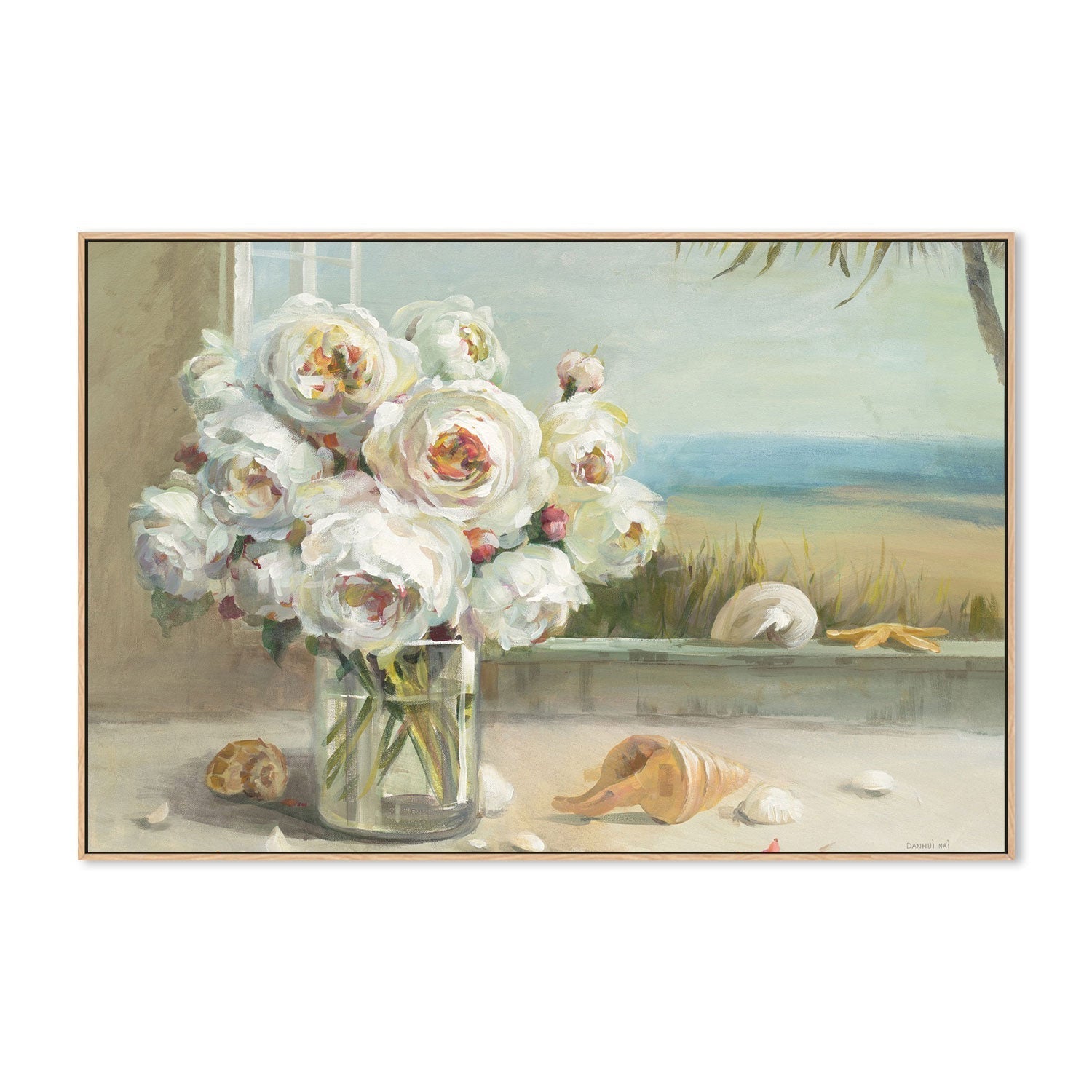wall-art-print-canvas-poster-framed-Coastal Roses, Style B-by-Danhui Nai-Gioia Wall Art