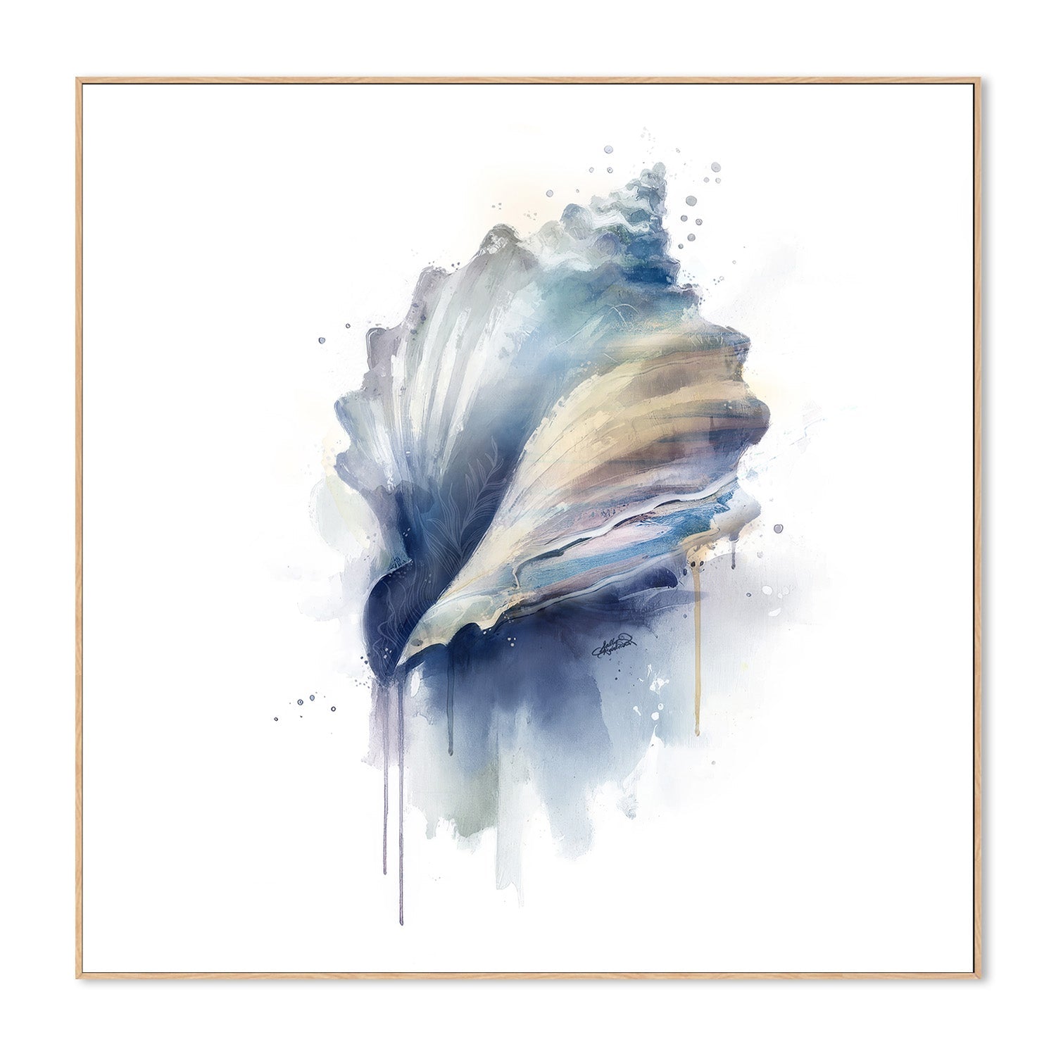 wall-art-print-canvas-poster-framed-Coastal Serenity Conch Shell , By Sally Barlow-4