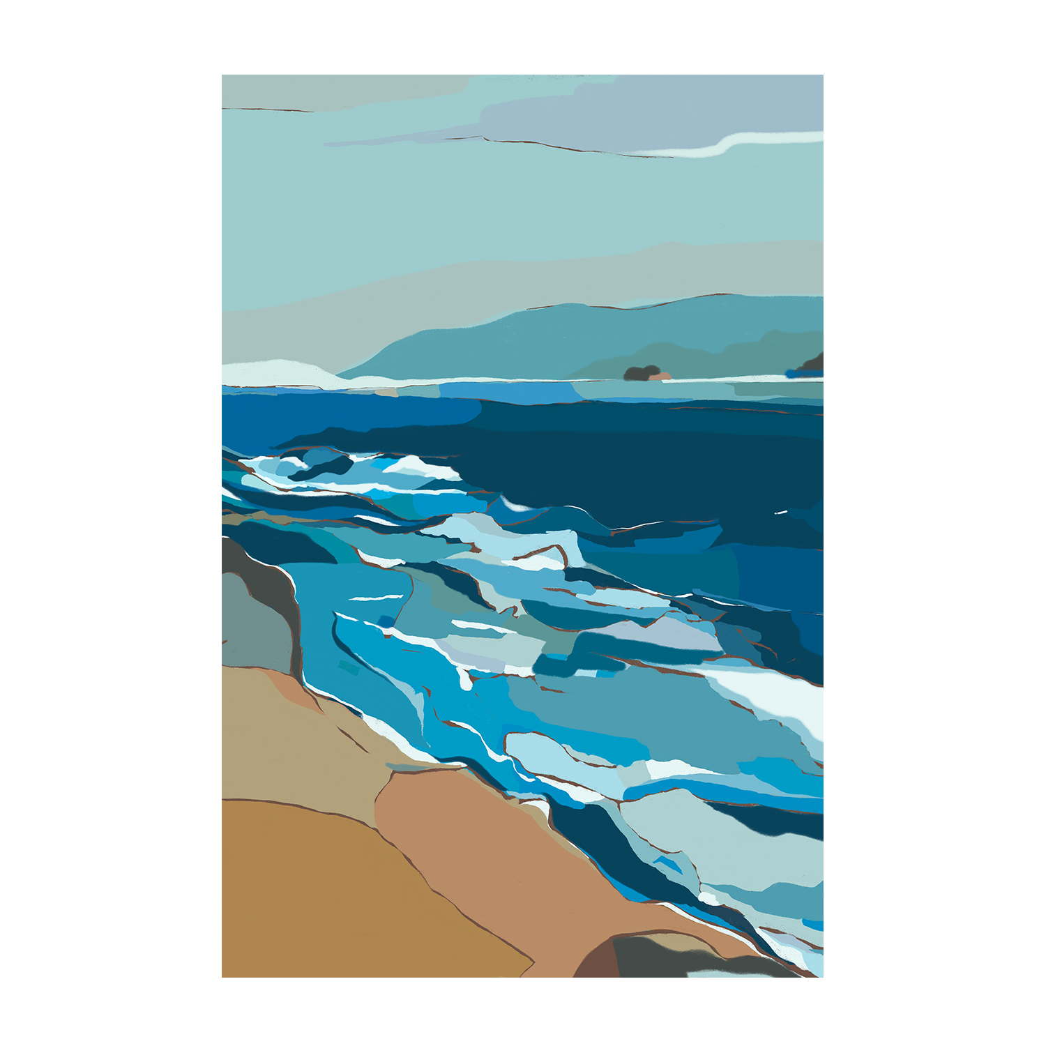 wall-art-print-canvas-poster-framed-Coastline , By Nikita Jariwala-1