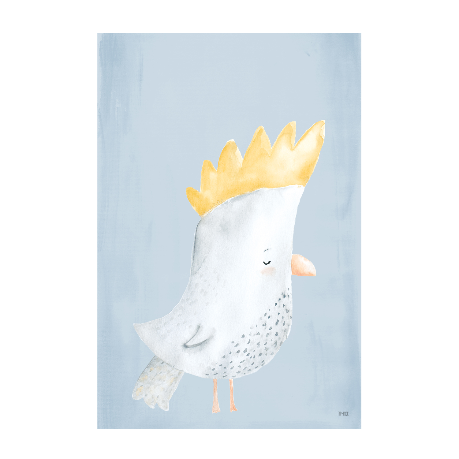 wall-art-print-canvas-poster-framed-Cockatoo Critter Print Blue , By Pip and Phee-1