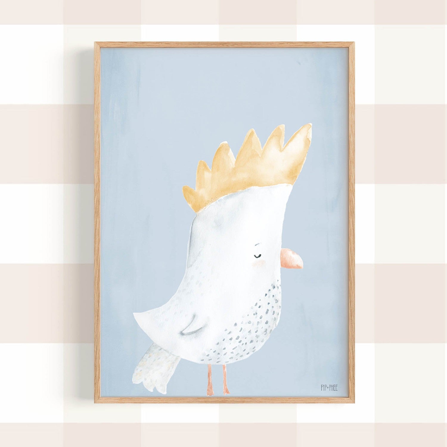 wall-art-print-canvas-poster-framed-Cockatoo Critter Print Blue , By Pip and Phee-2