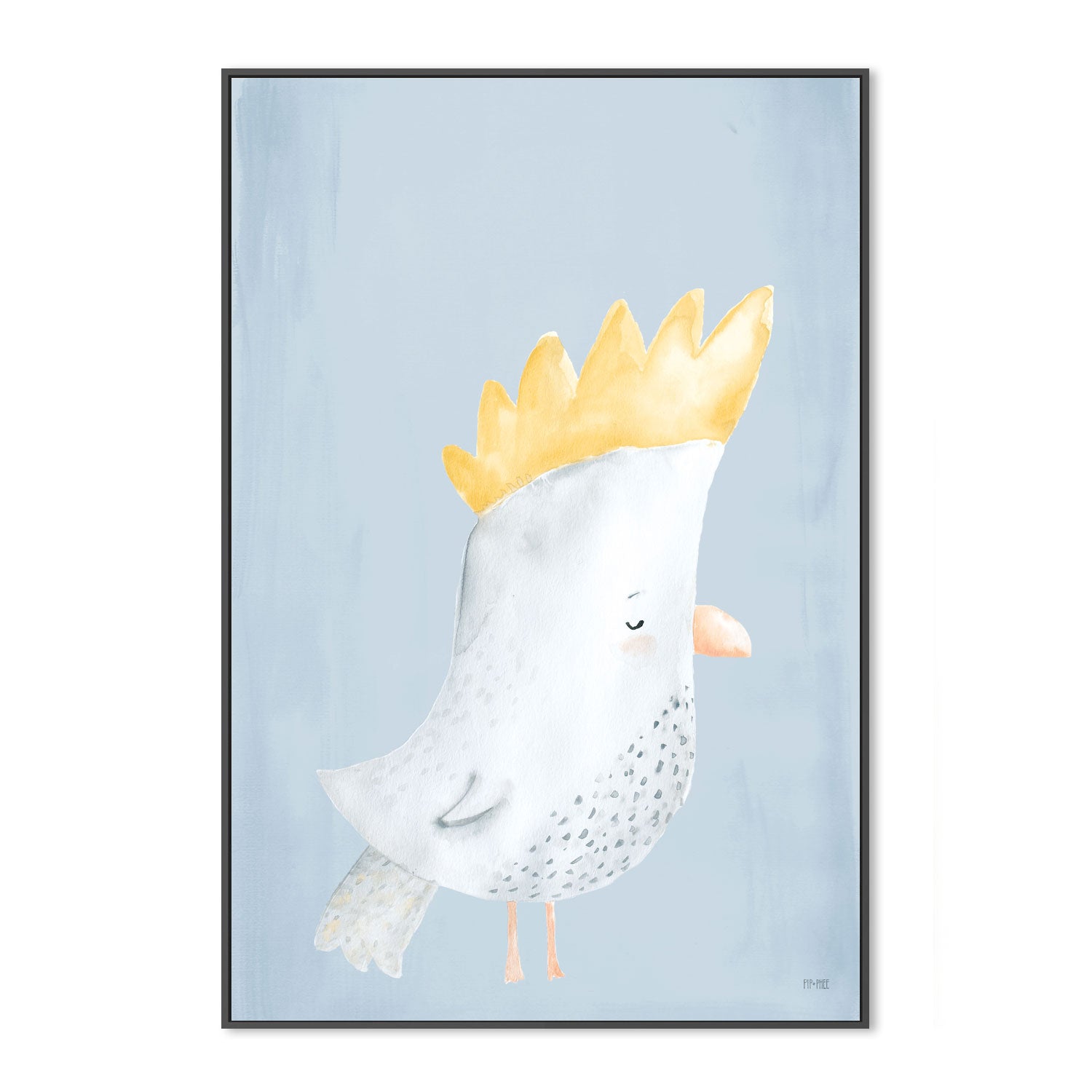 wall-art-print-canvas-poster-framed-Cockatoo Critter Print Blue , By Pip and Phee-3