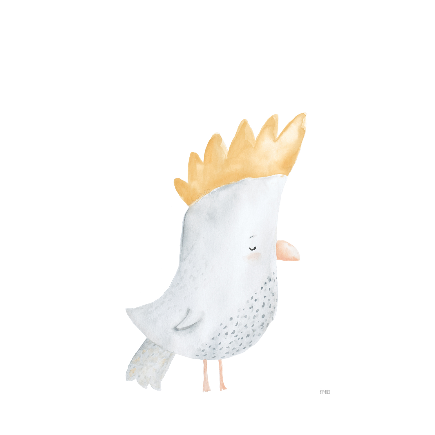 wall-art-print-canvas-poster-framed-Cockatoo Critter Print White , By Pip and Phee-1