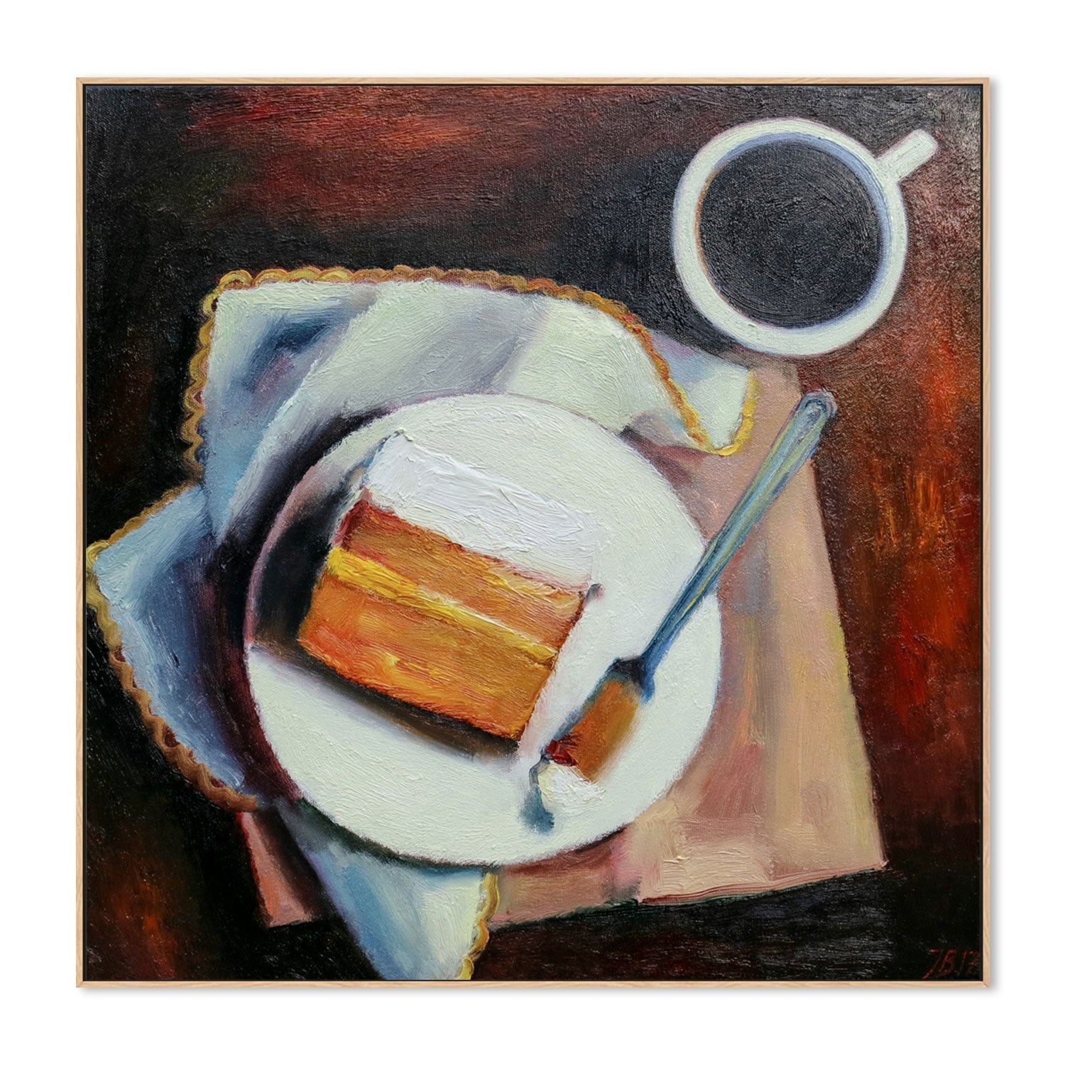 wall-art-print-canvas-poster-framed-Coffee And Cake , By Ieva Baklane-GIOIA-WALL-ART