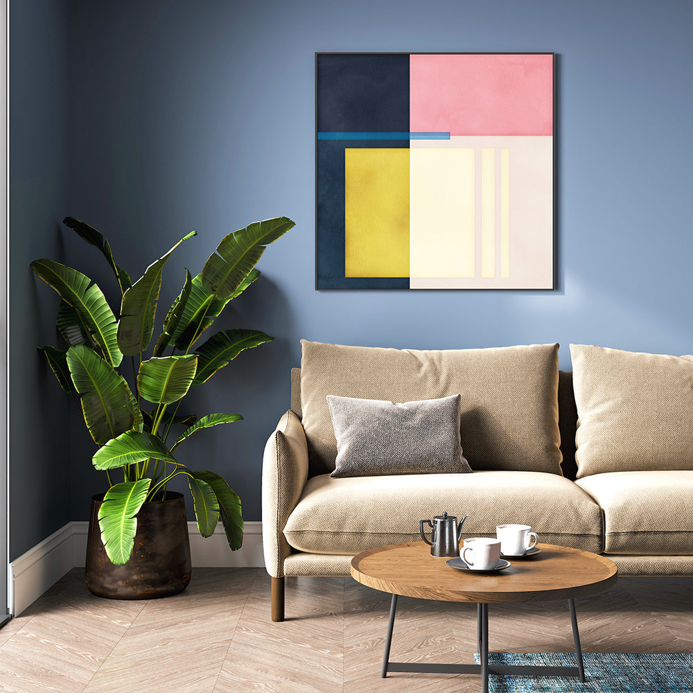 wall-art-print-canvas-poster-framed-Color Block Square, Style A , By Nina Blue-7