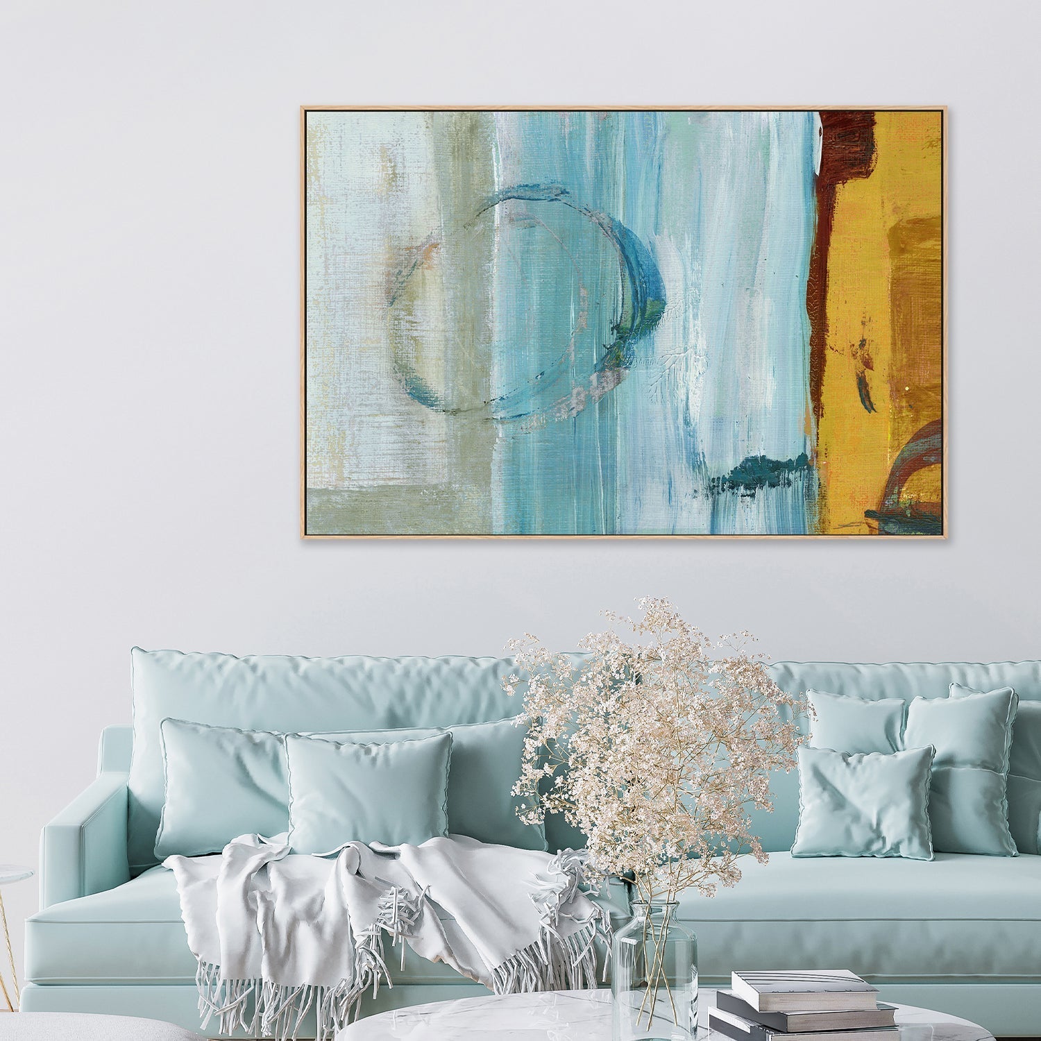 wall-art-print-canvas-poster-framed-Color Blocking In Blue , By Linda Todd Buikema-2